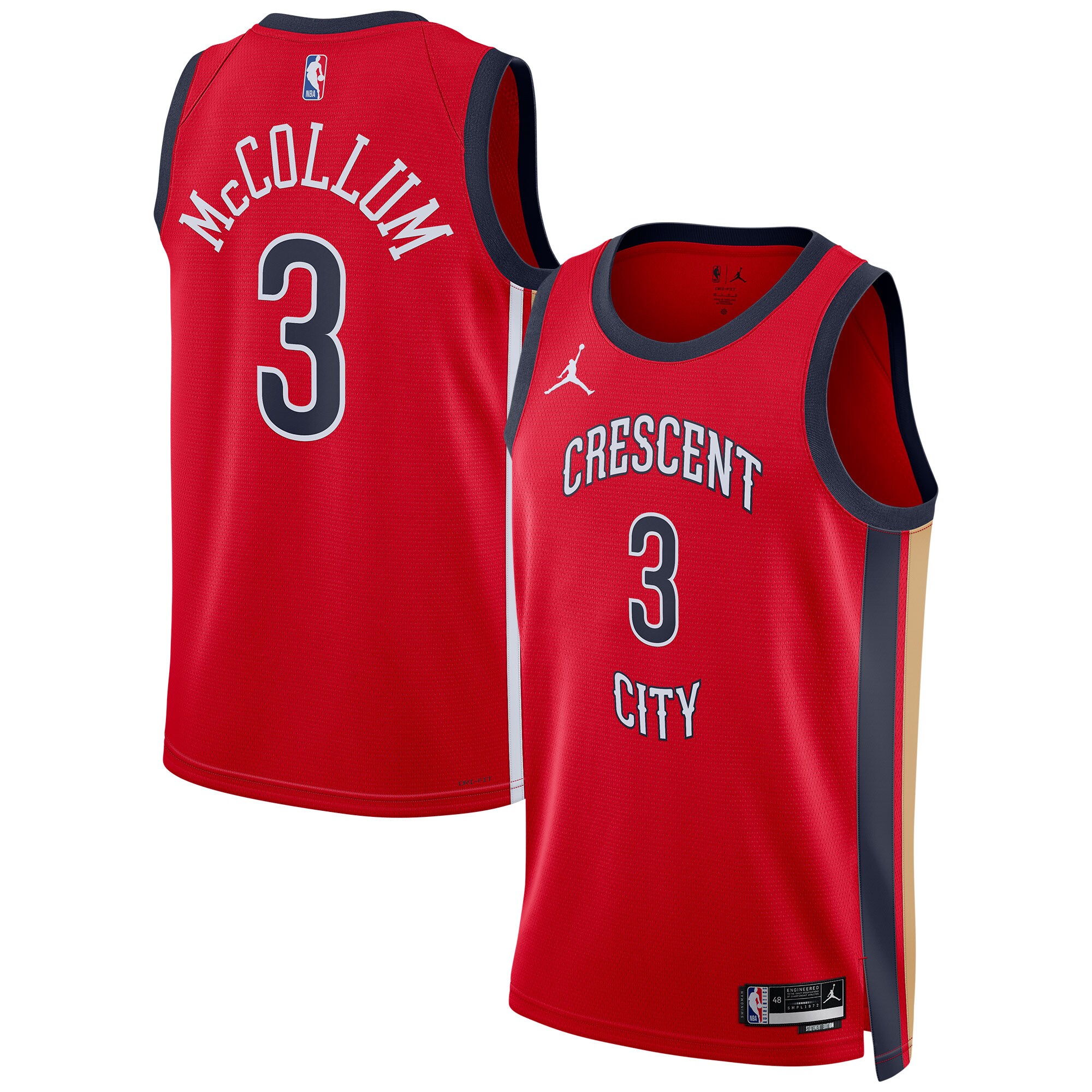 CJ McCollum New Orleans Pelicans  Unisex Swingman Jersey - Red - Statement Edition
