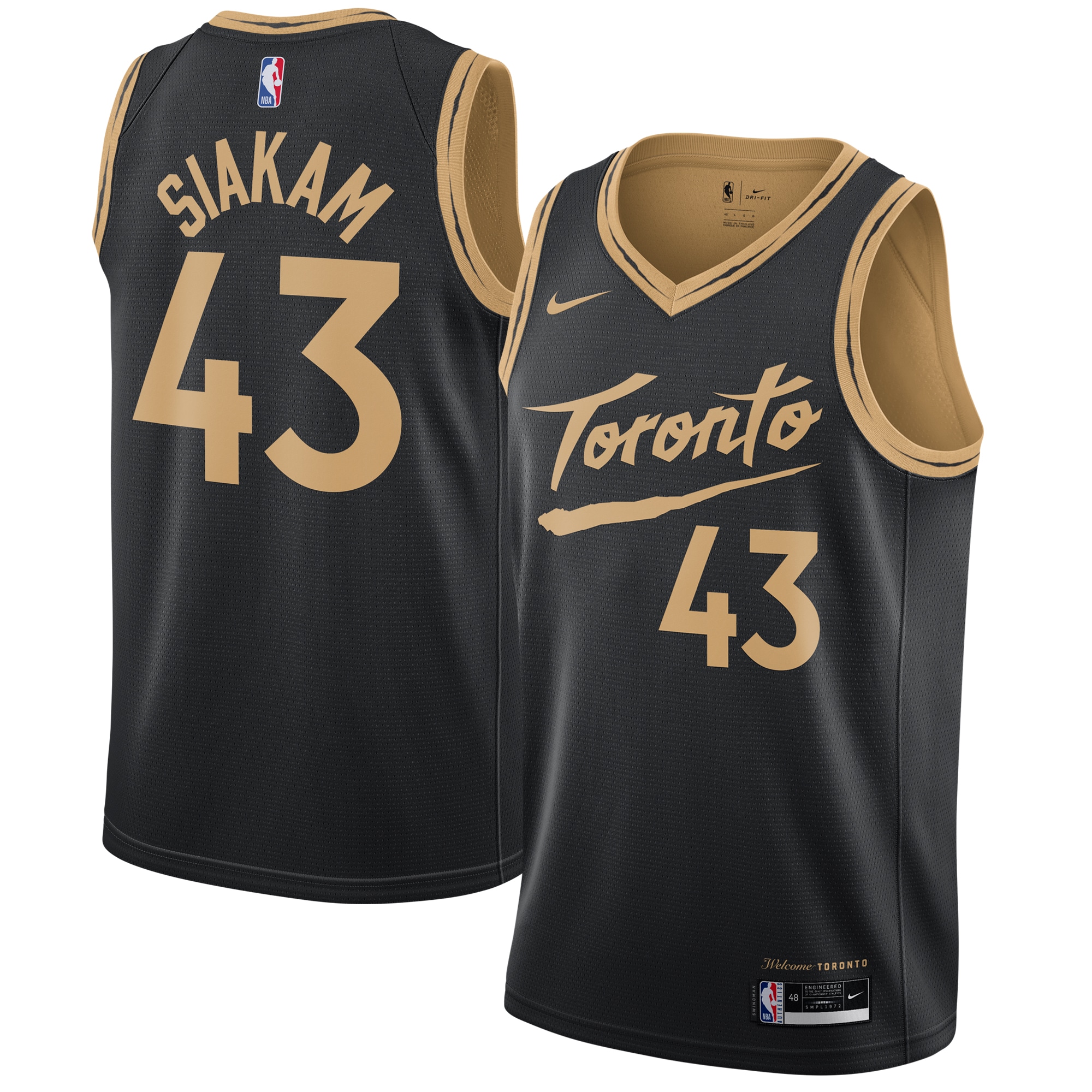 Pascal Siakam Toronto Raptors 2020/21 Swingman Jersey Black - City Edition