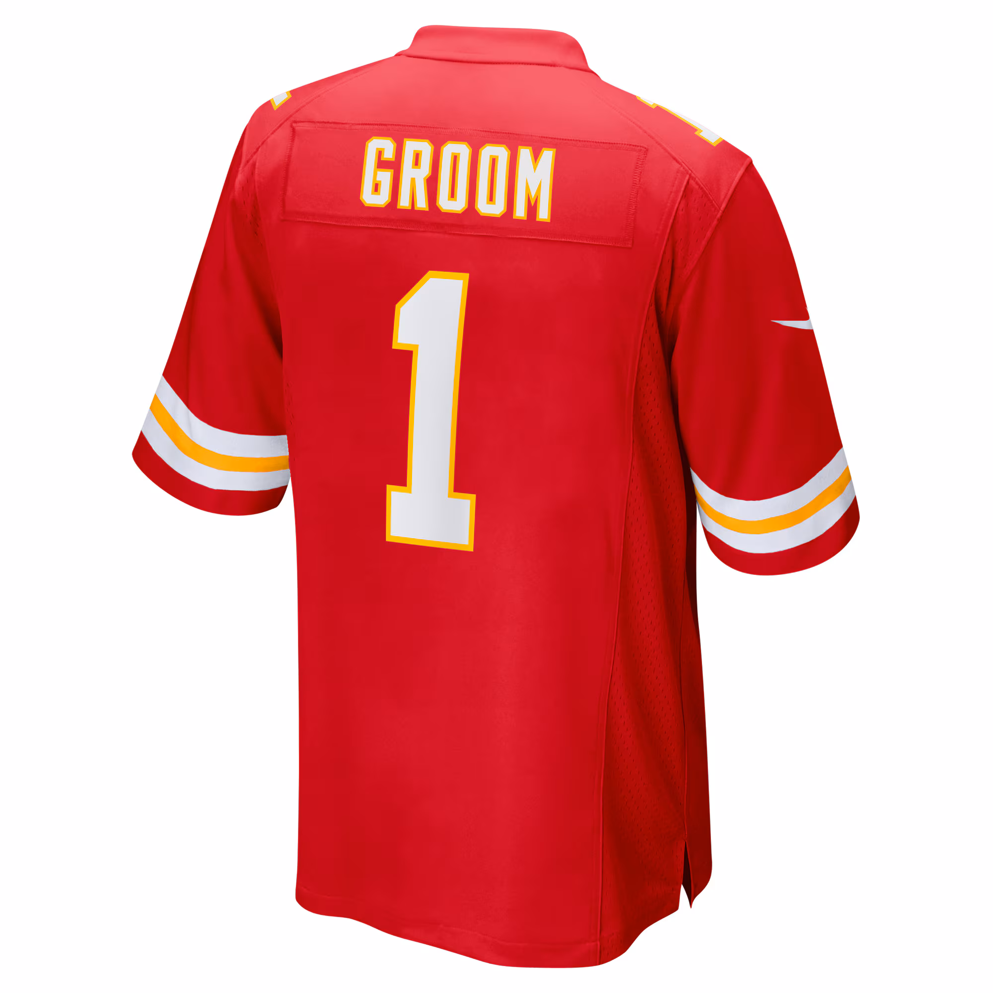 Number 1 Groom Kansas City Chiefs Game Jersey - Red