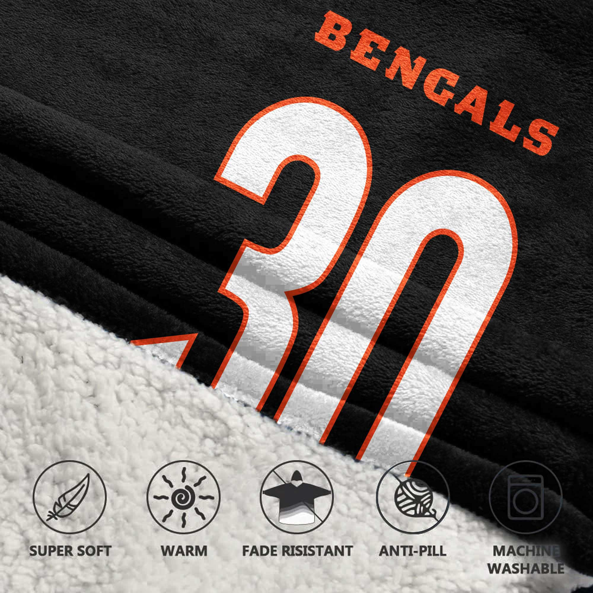 Kid 30 Cincinnati Football Unisex Blanket Hoodie