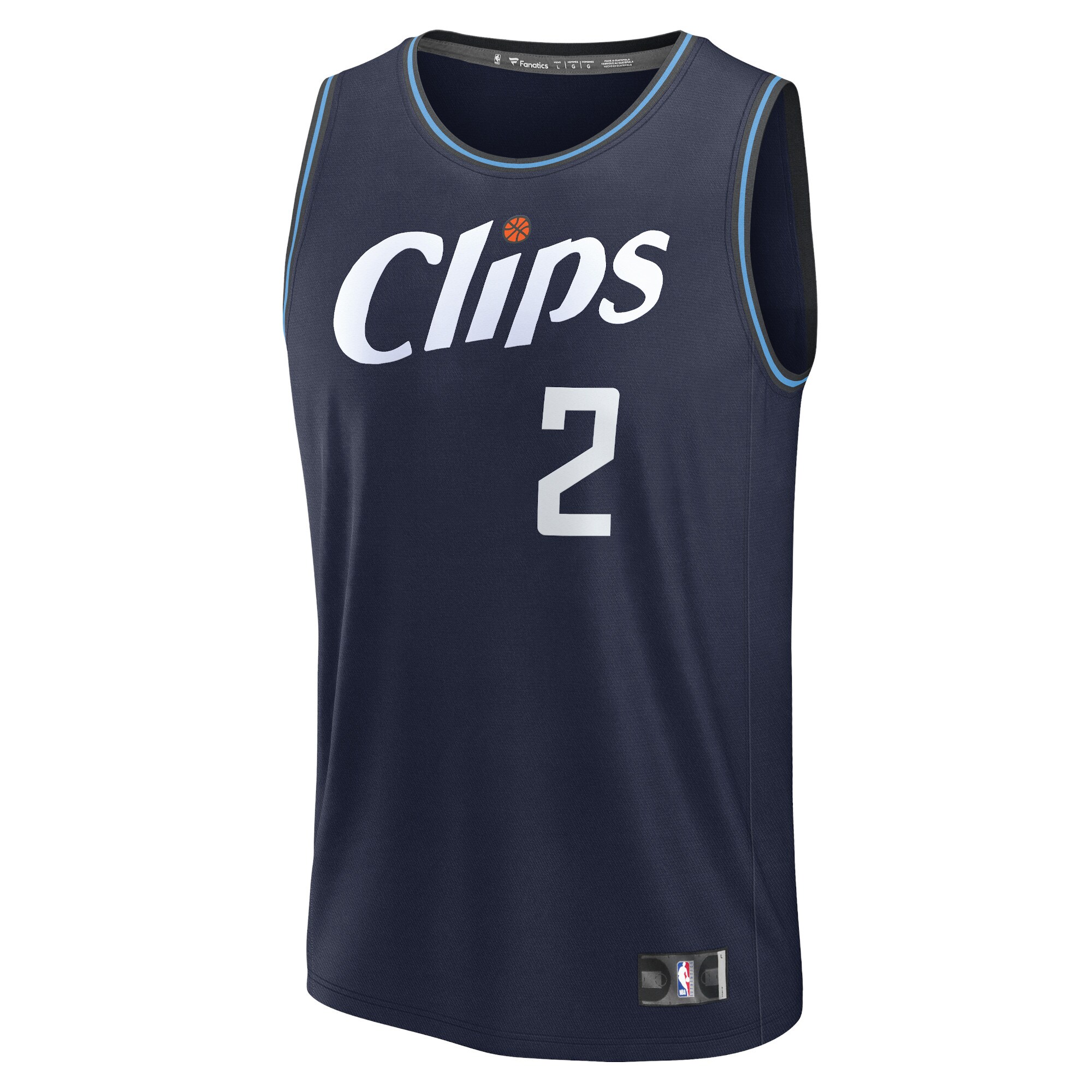 Unisex LA Clippers Kawhi Leonard  Navy 2023/24 Fast Break Jersey - City Edition