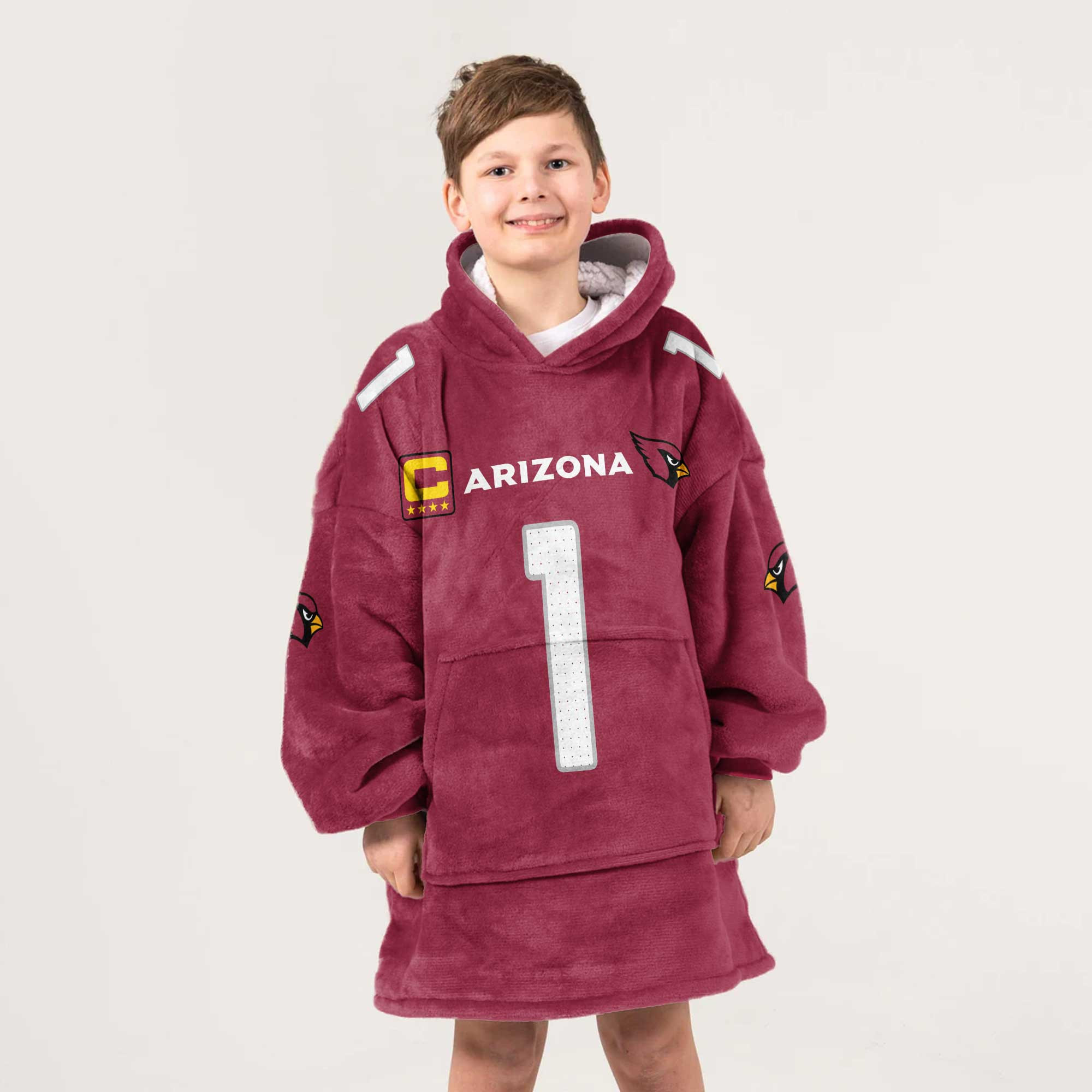 Kid 1 Arizona Football Unisex Blanket Hoodie