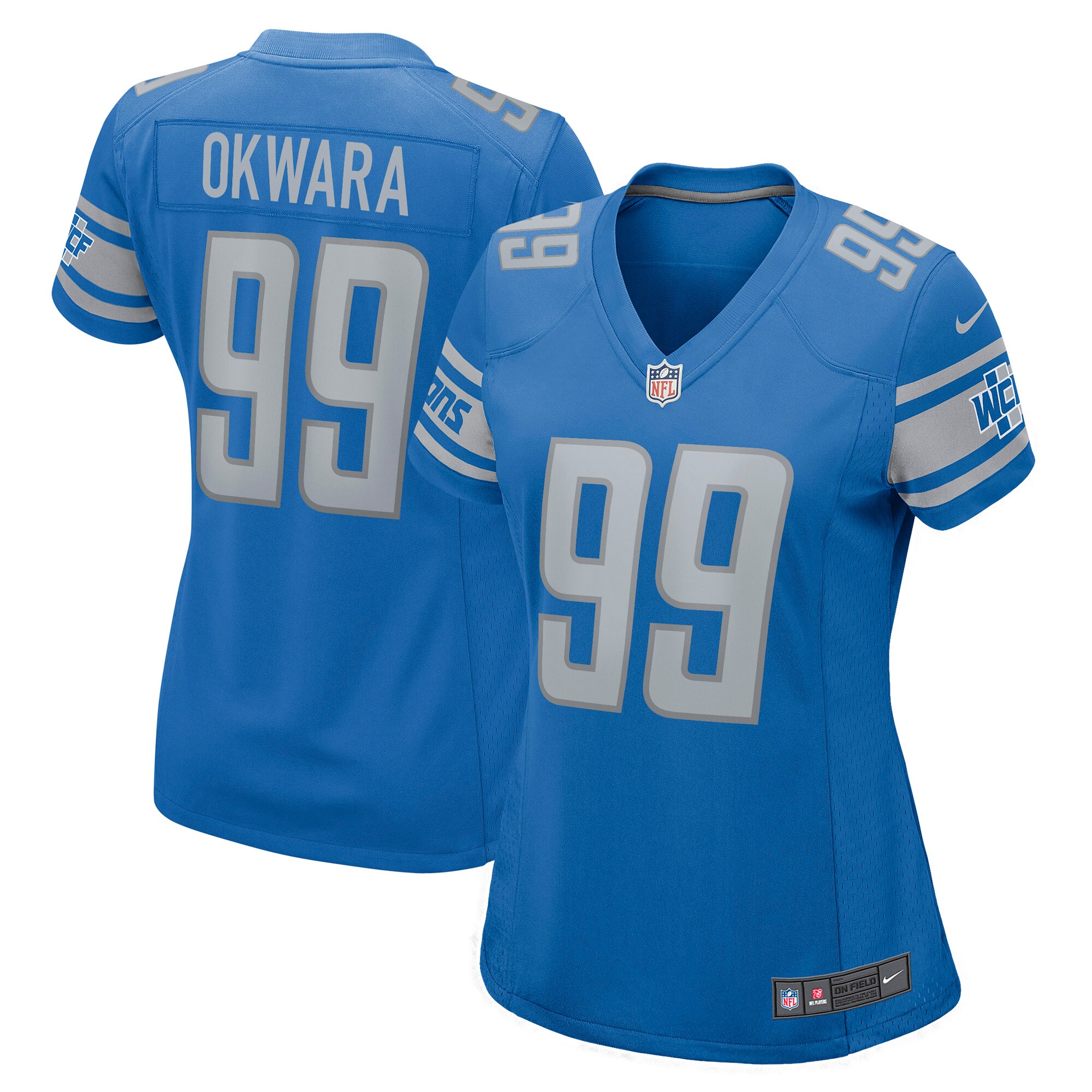 Julian Okwara Detroit Lions  Women's Game Player Jersey - Blue