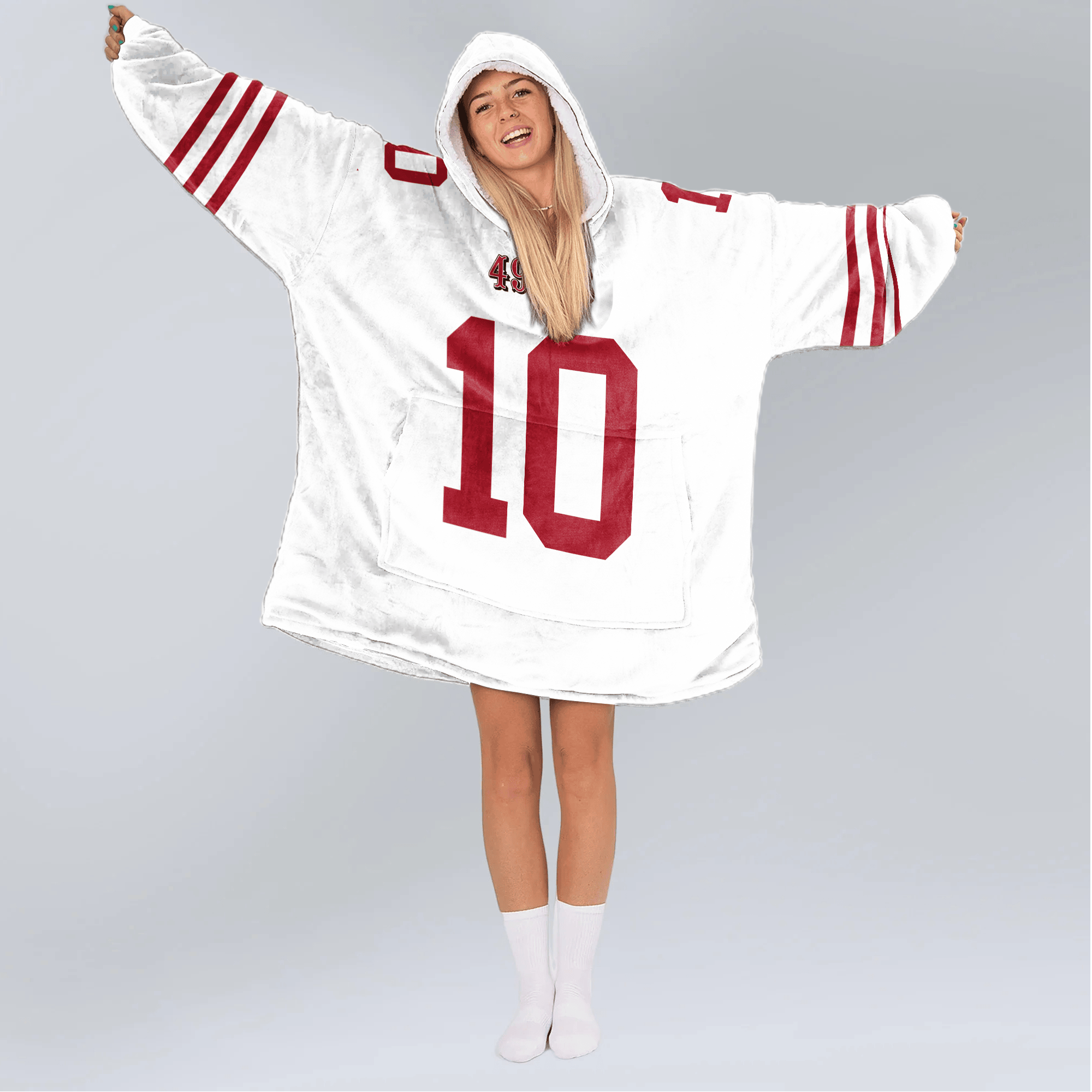 M.J 10 San Francisco 49ers Football Unisex Blanket Hoodie