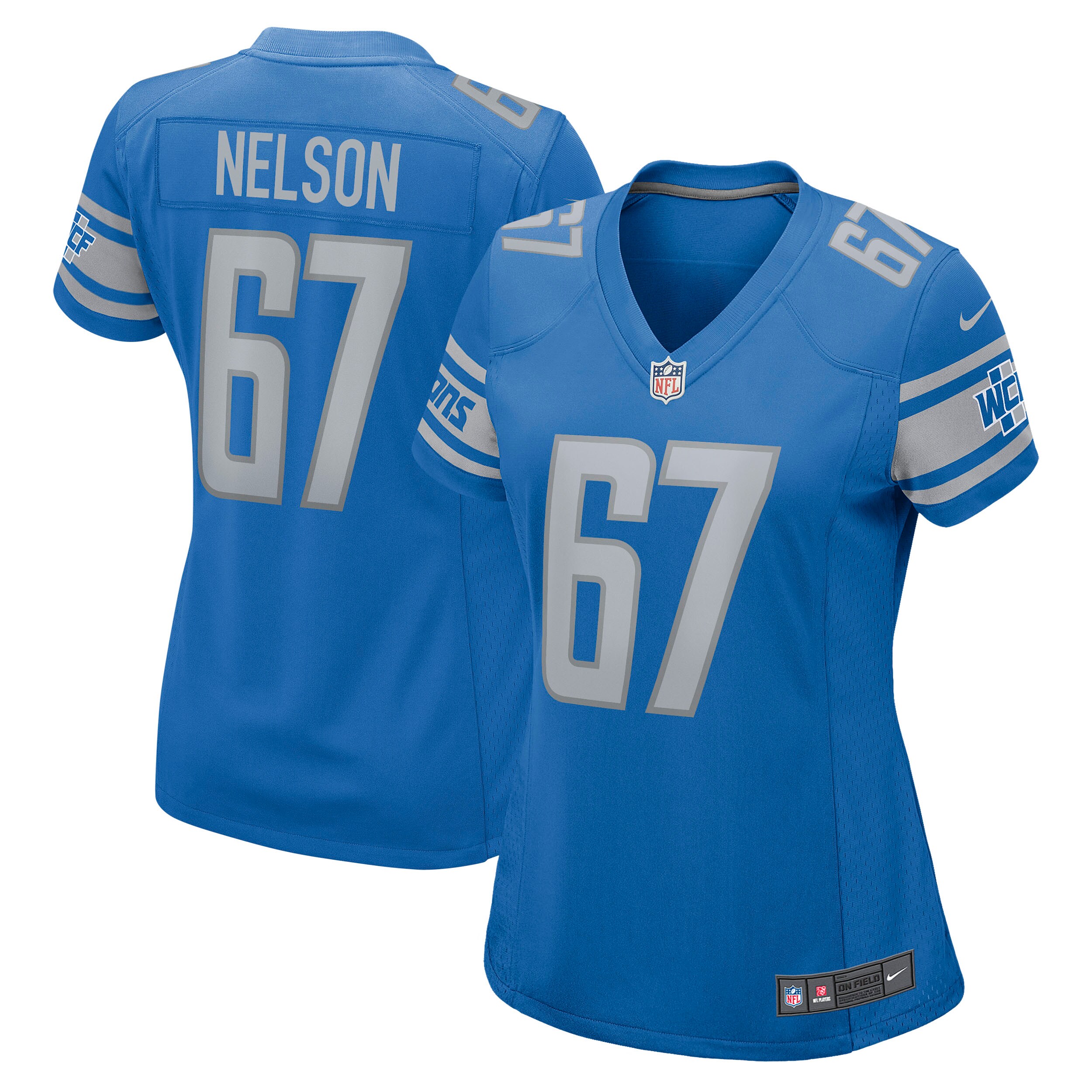 Matt Nelson Detroit Lions  Women's Game Jersey - Blue