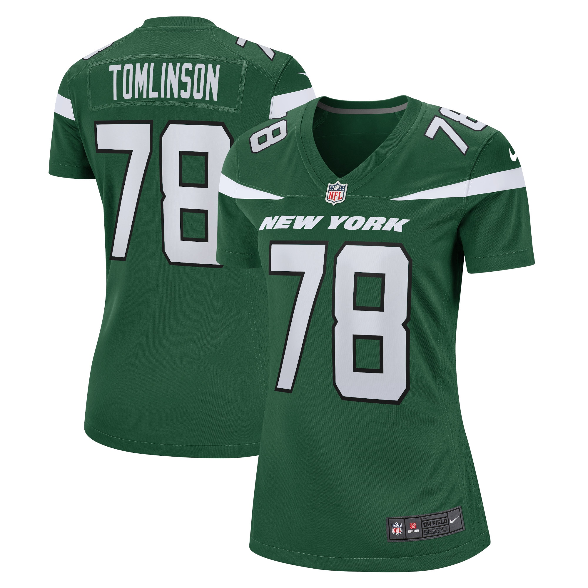 Laken Tomlinson New York Jets  Women's Game Jersey - Gotham Green