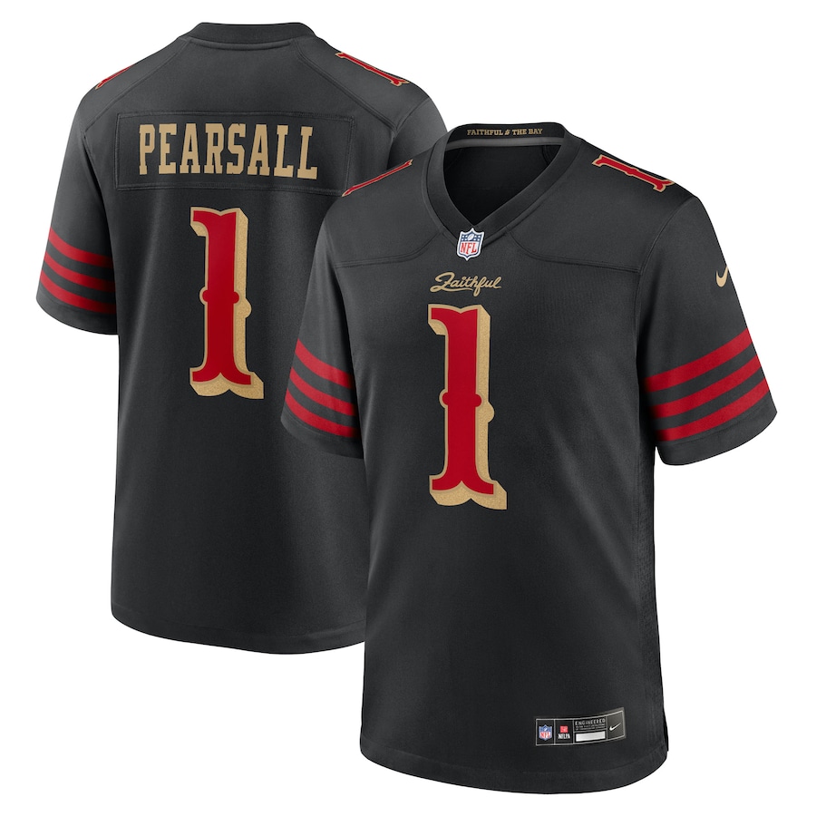 Ricky Pearsall #1 San Francisco 49ers 2025 Rivalries Collection Game Jersey - Black
