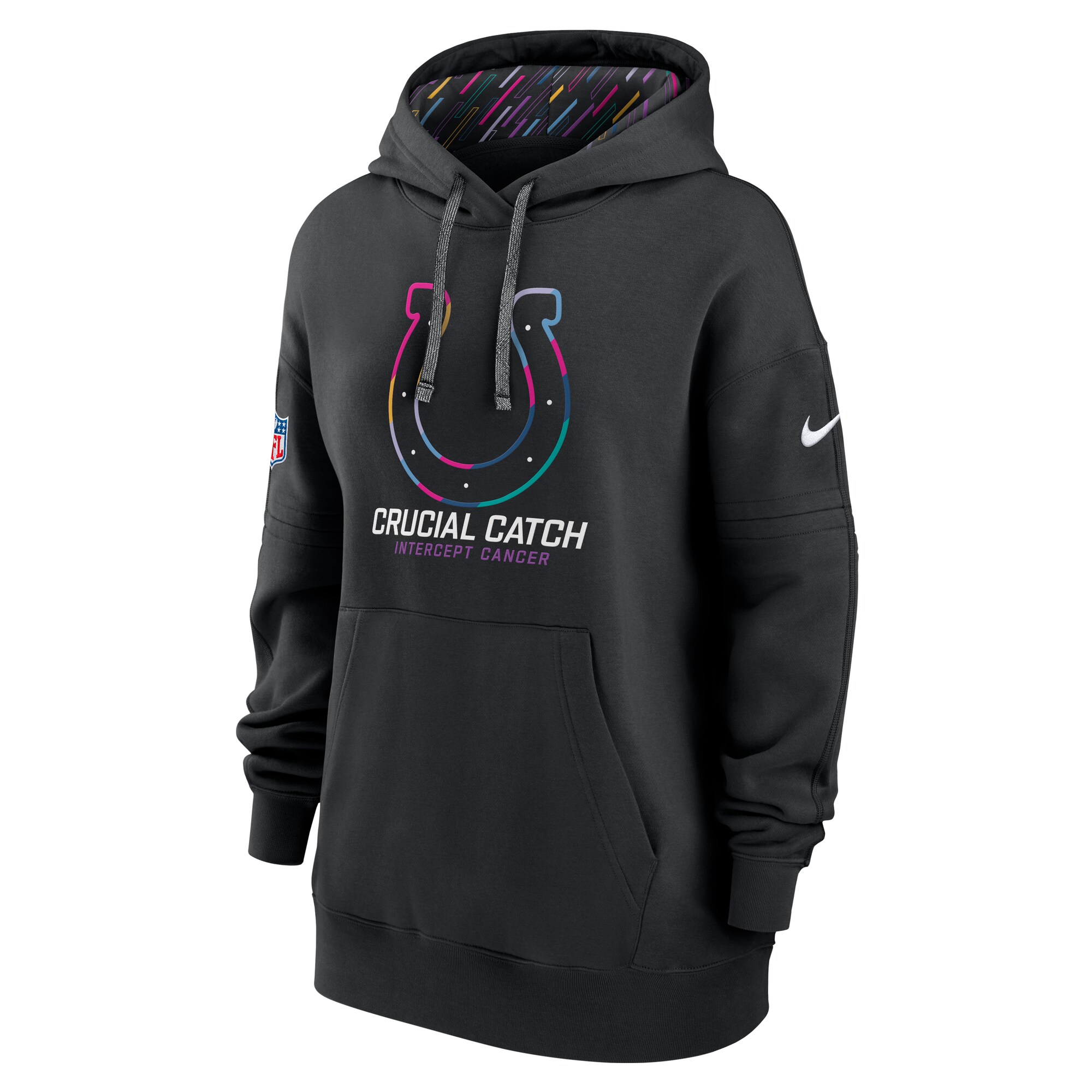 Indianapolis Colts Women's 2024 NFL Crucial Catch Club Pullover Hoodie - Black