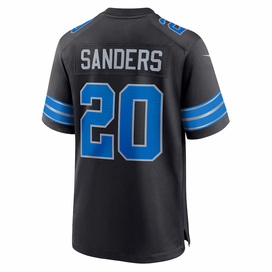 Men's Barry Sanders #20 Black Detroit Lions 2nd Alternate Retired Player Game Jersey