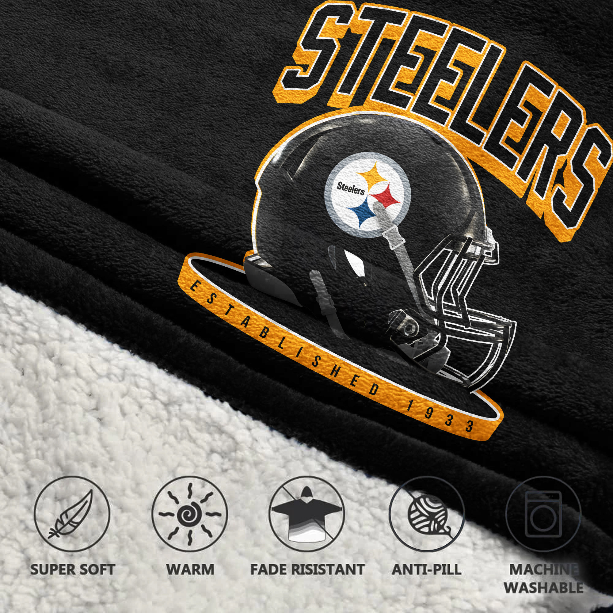 Adult 90 Pittsburgh Football Unisex Blanket Hoodie