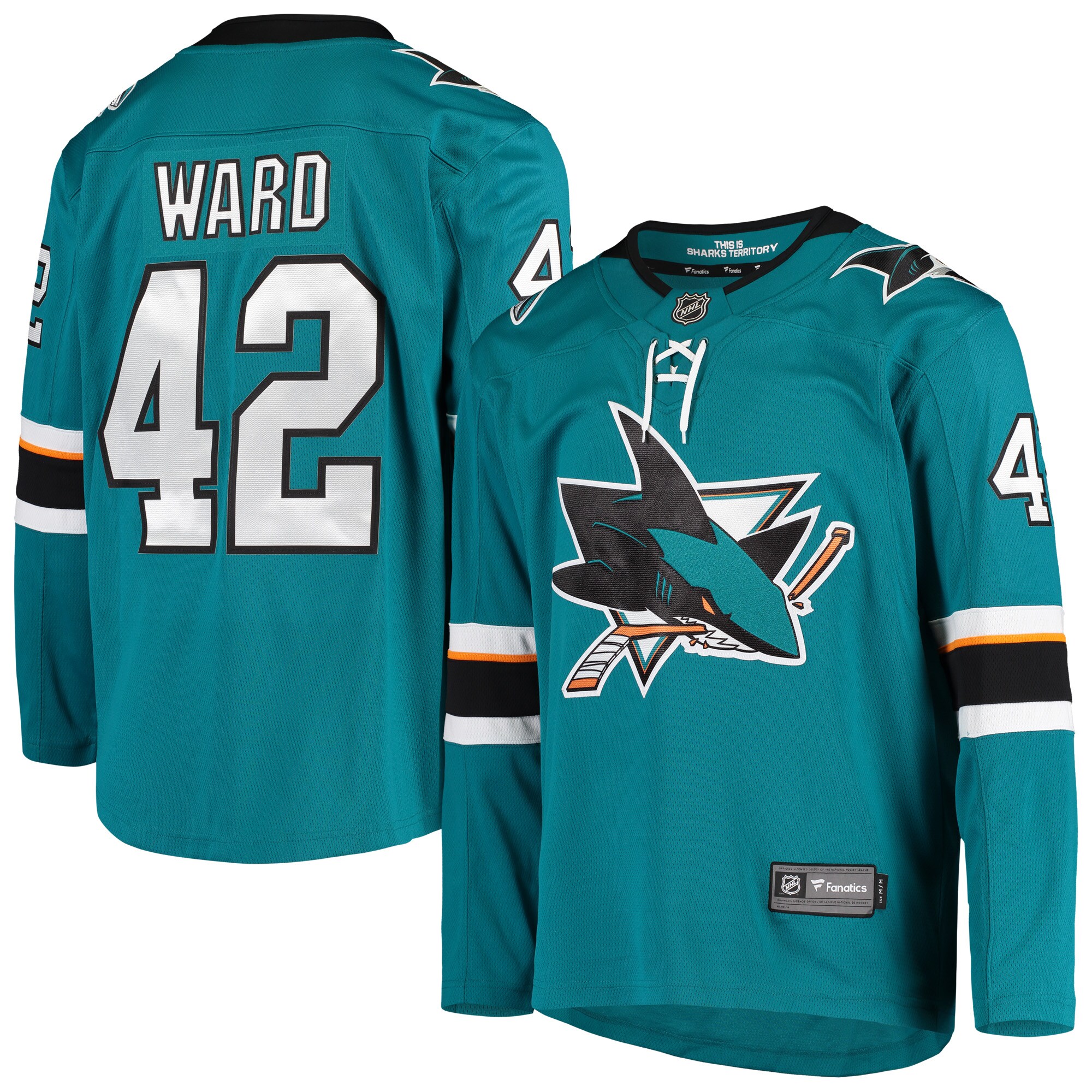 Joel Ward San Jose Sharks Breakaway Home Player Jersey - Teal