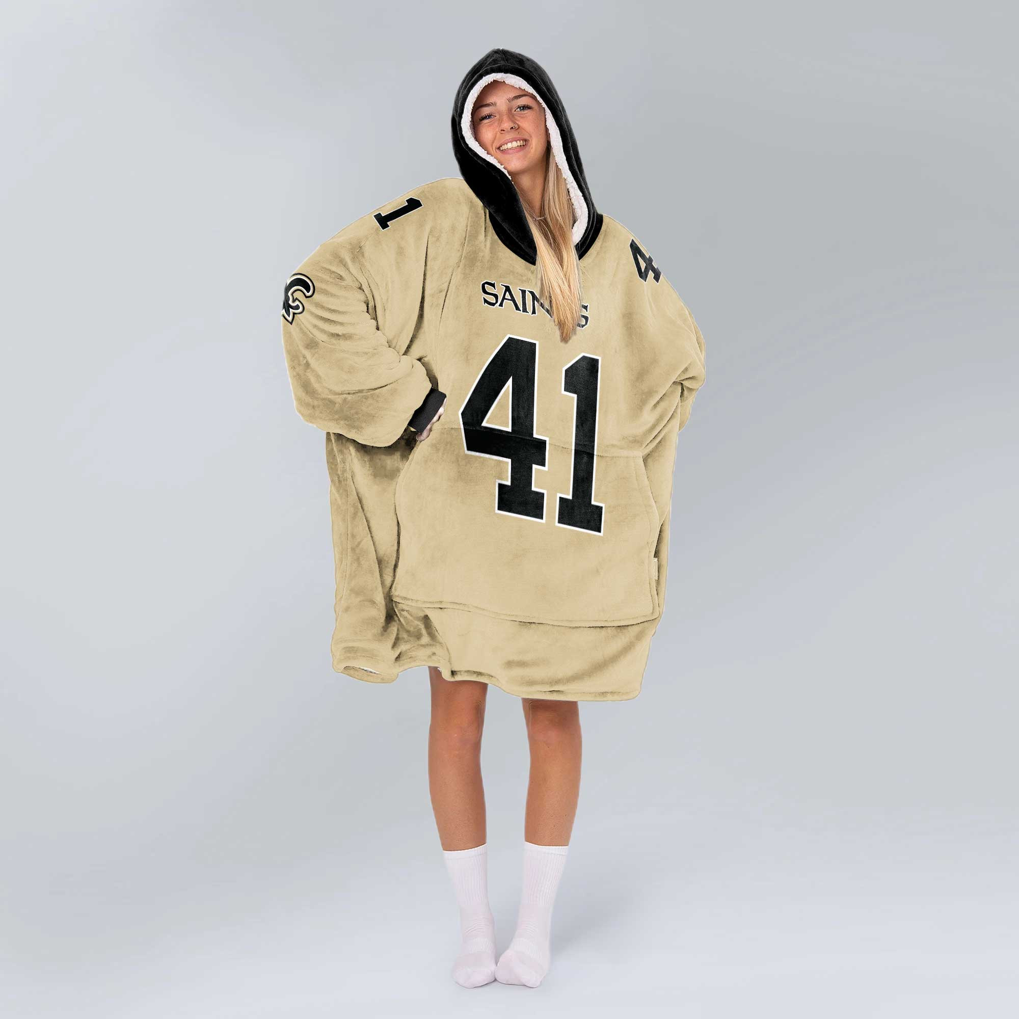 Adult A.K 41 New Orleans Football Unisex Blanket Hoodie