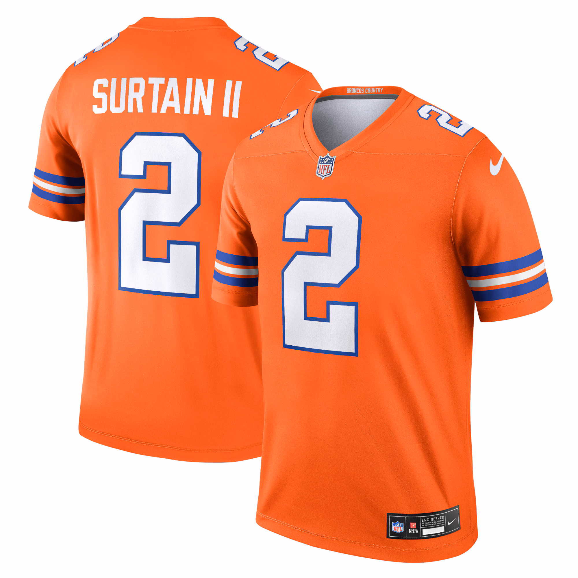 Patrick Surtain II Denver Broncos Mile High Collection 1977 Throwback Player Legend Jersey - Orange