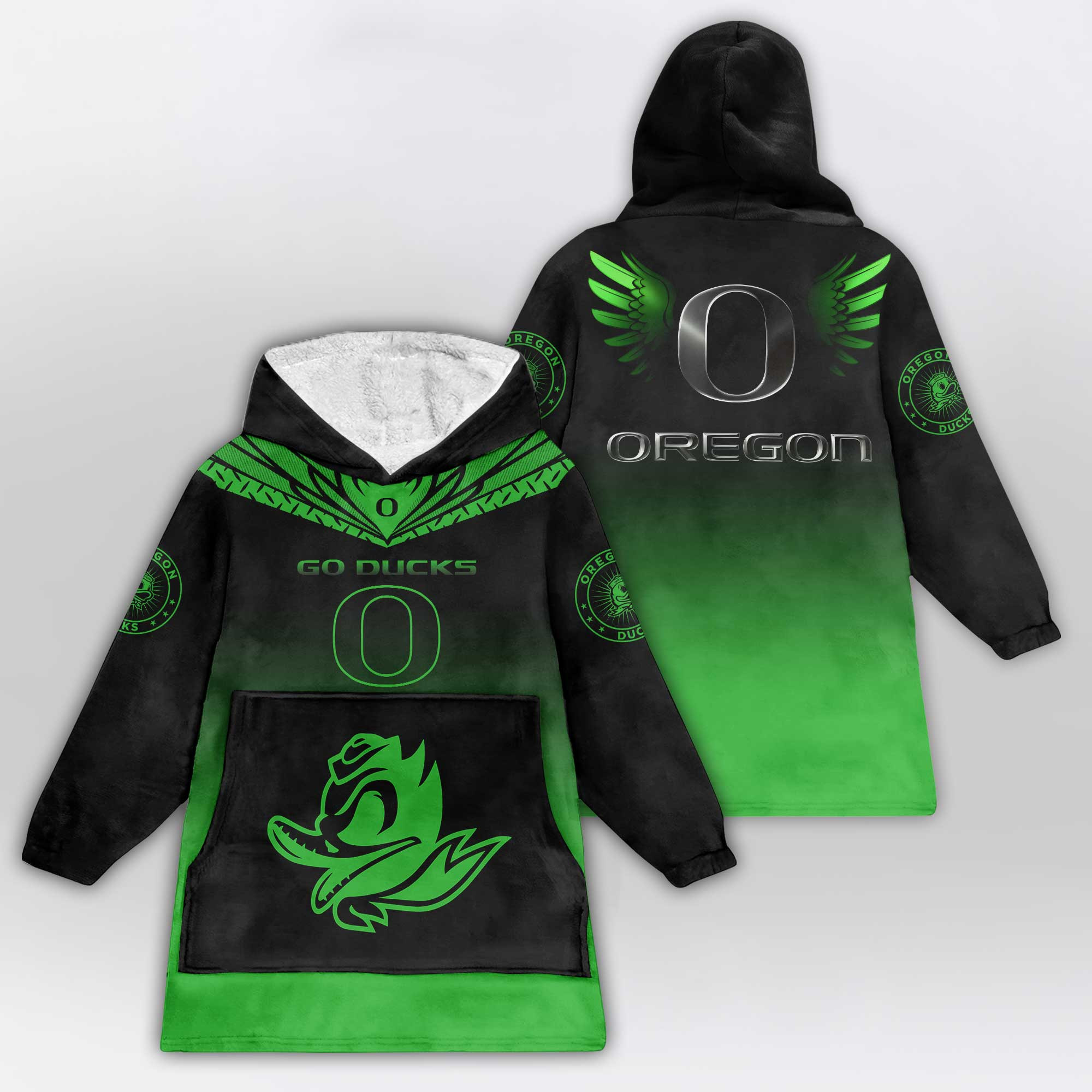 Adult Oregon Football Unisex Blanket Hoodie