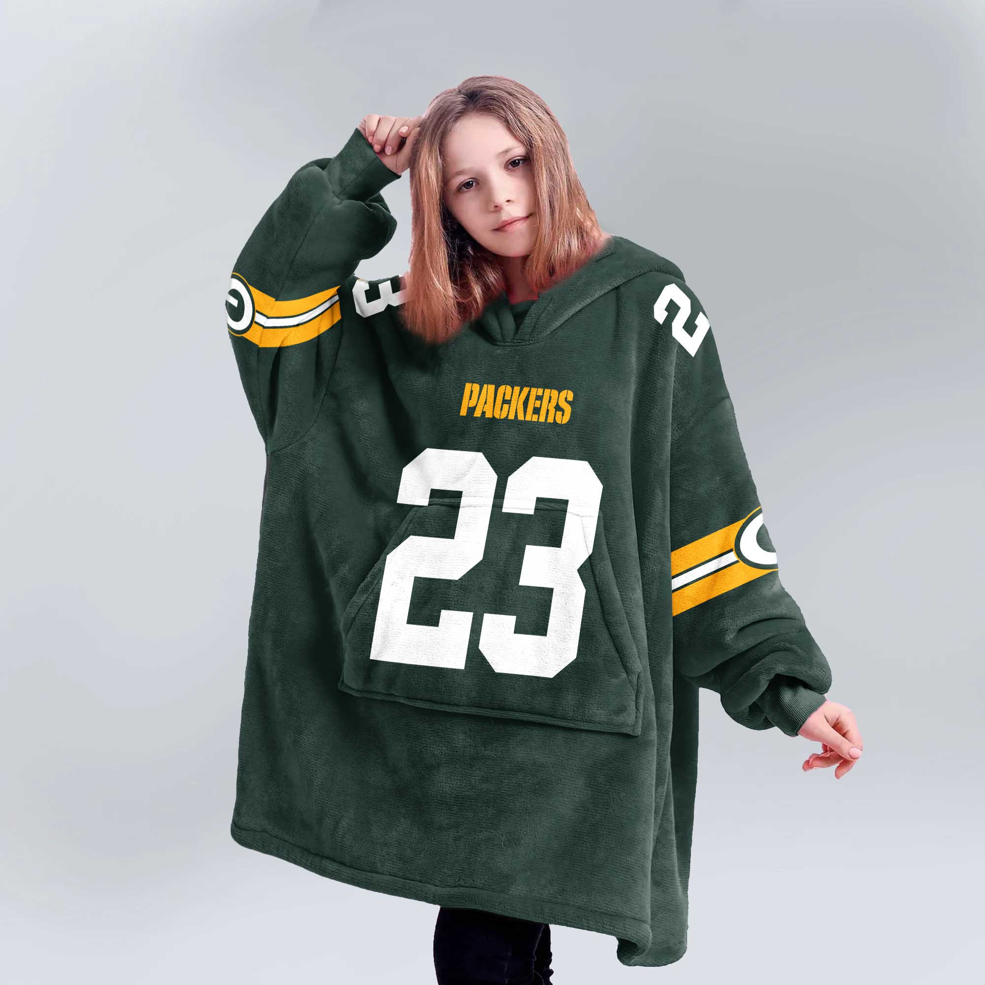 Adult 23 Green Bay Football Unisex Blanket Hoodie