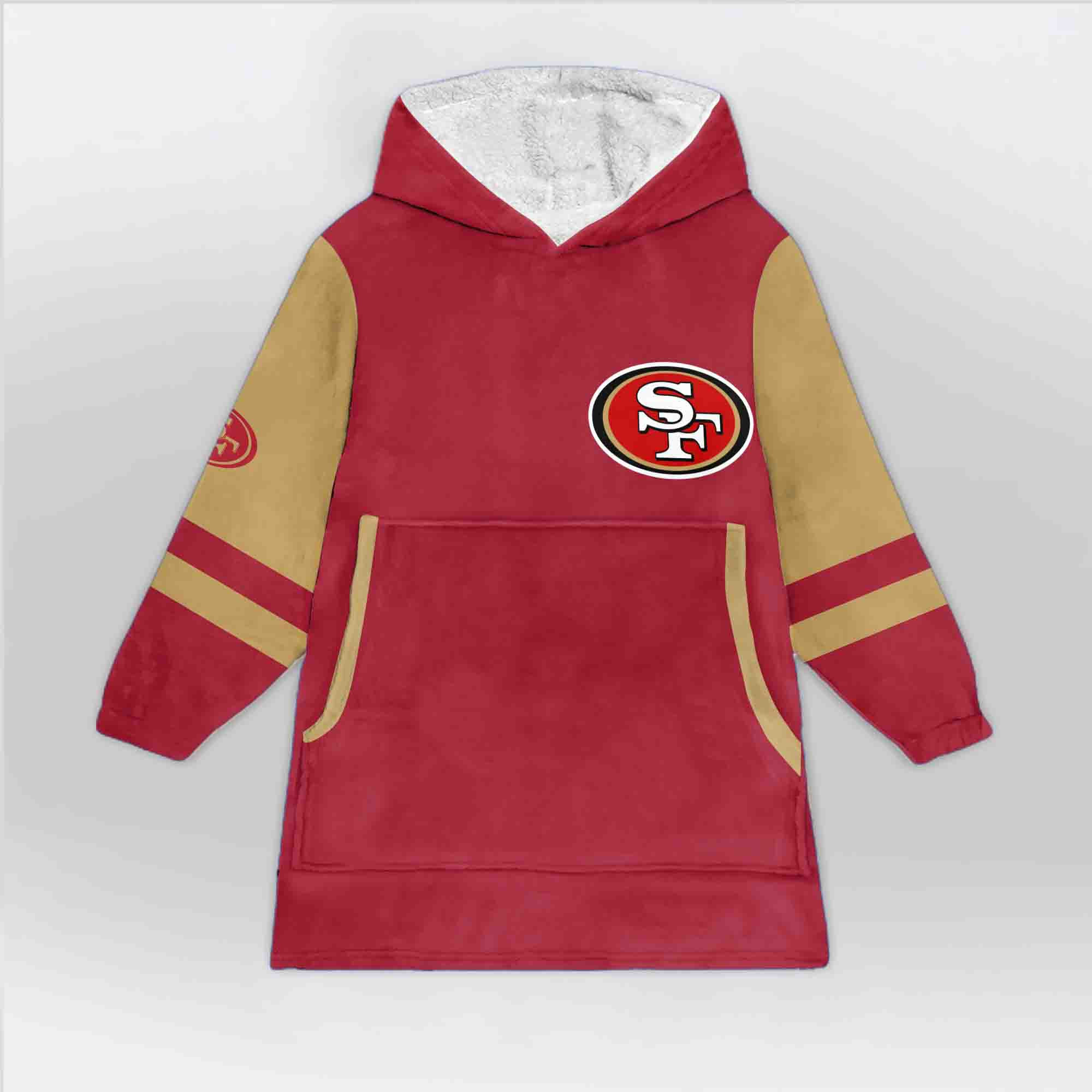 Adult San Francisco 49ers Football Unisex Blanket Hoodie