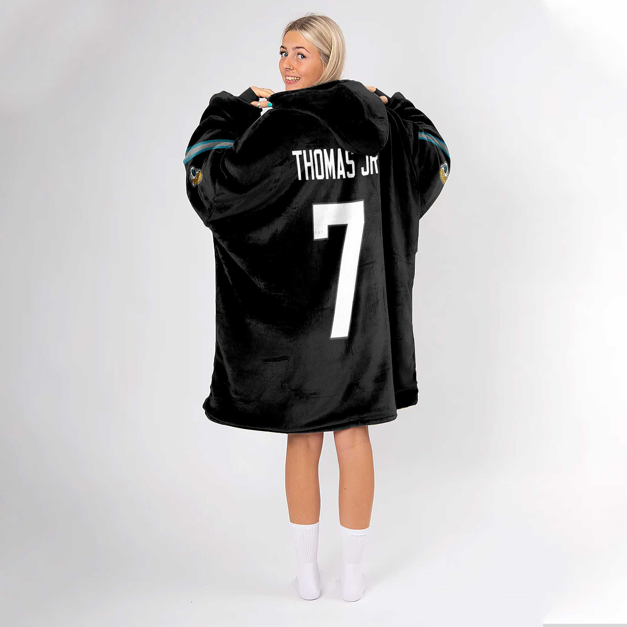 Adult 7 Jacksonville Football Unisex Blanket Hoodie