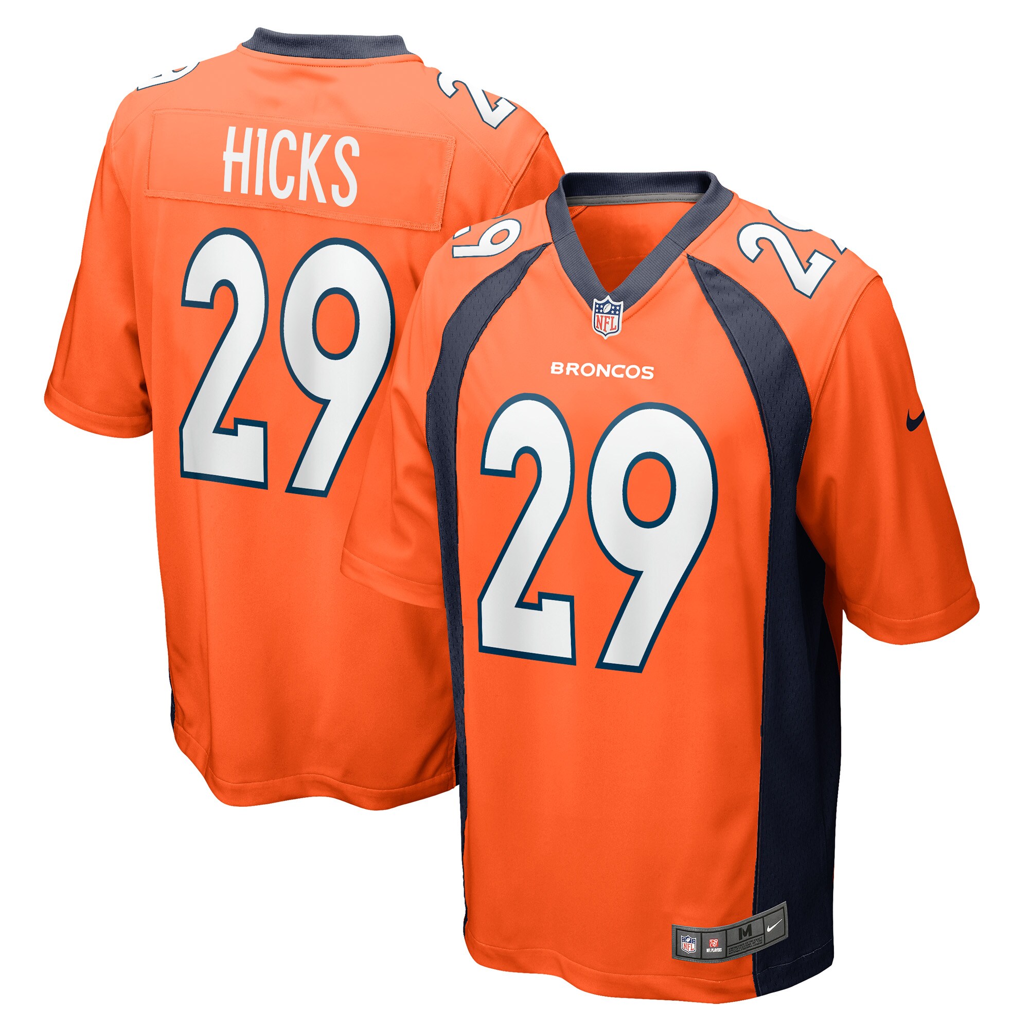 Faion Hicks Denver Broncos  Game Player Jersey - Orange