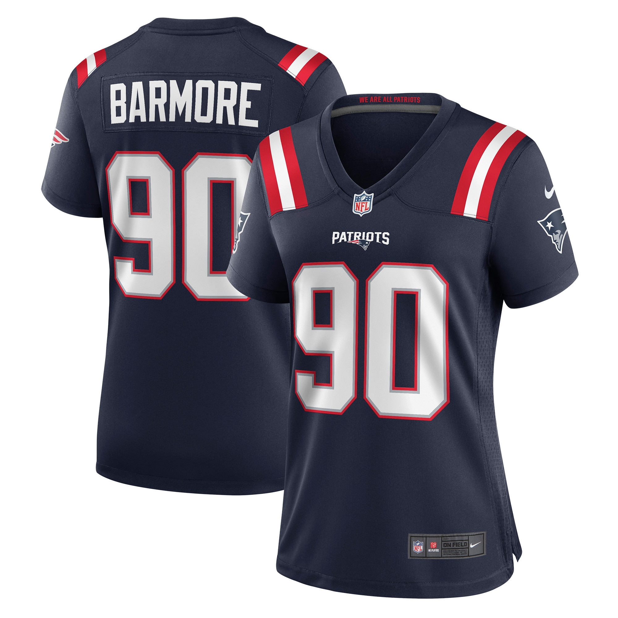 Christian Barmore New England Patriots Women's Player Game Jersey - Navy
