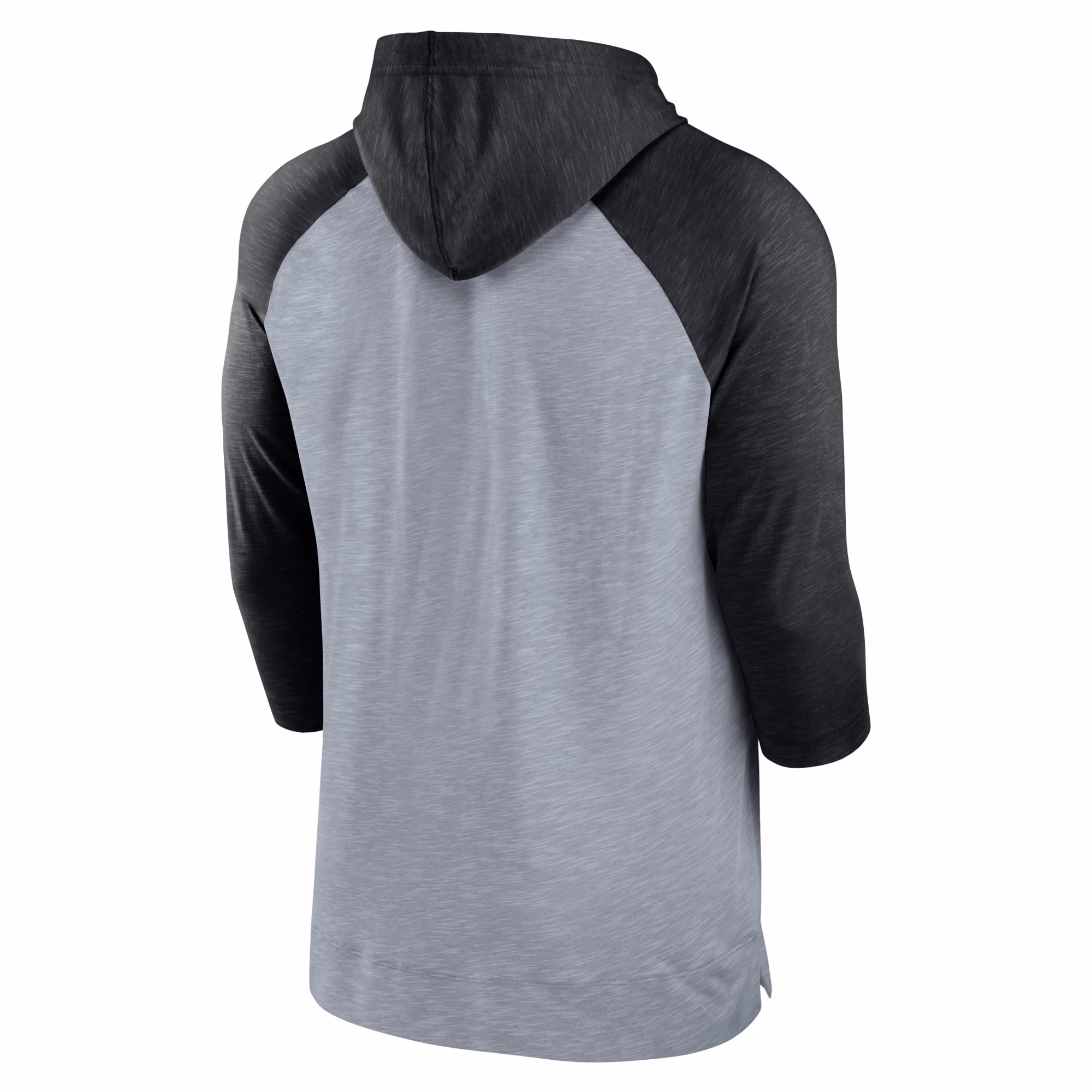 Las Vegas Raiders Raglan 3/4-Sleeve Pullover Hoodie - Heather Gray/Heather Black