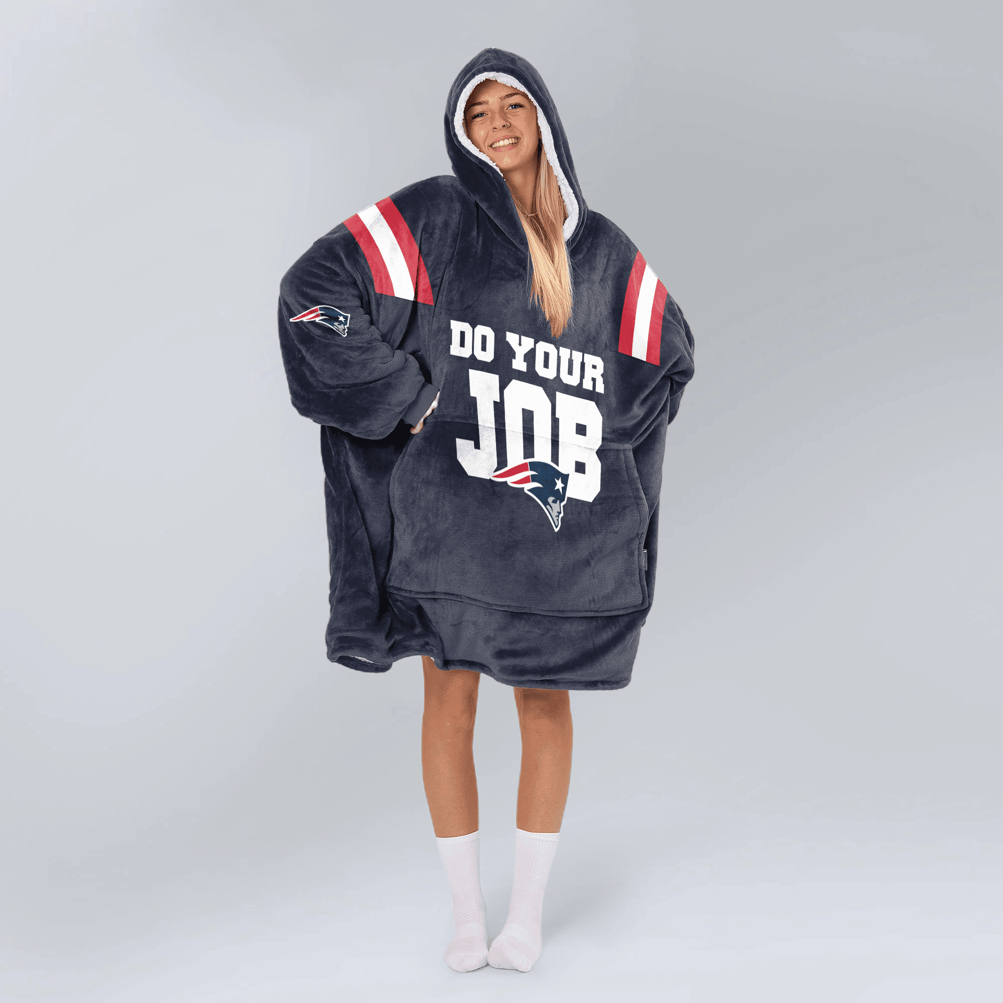 Do Your Job 10 New England Football Unisex Blanket Hoodie