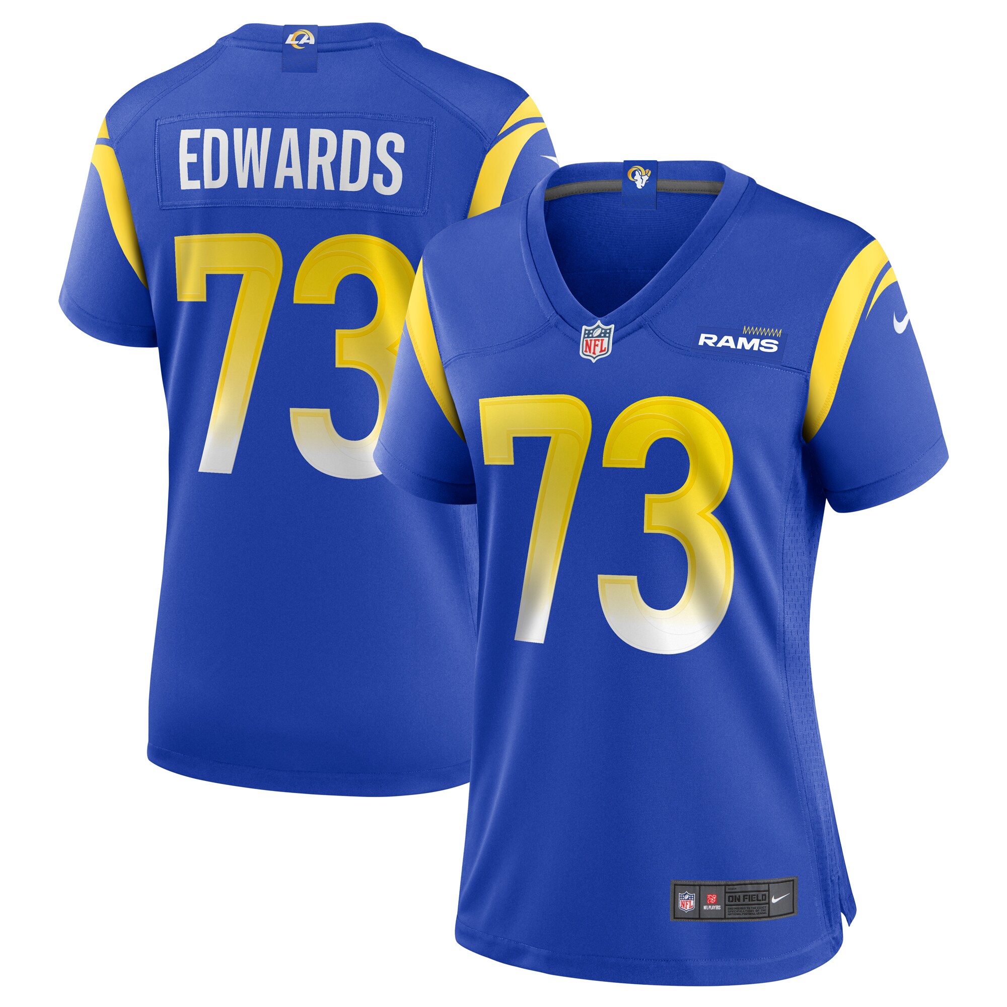 David Edwards Los Angeles Rams  Women's Game Jersey - Royal
