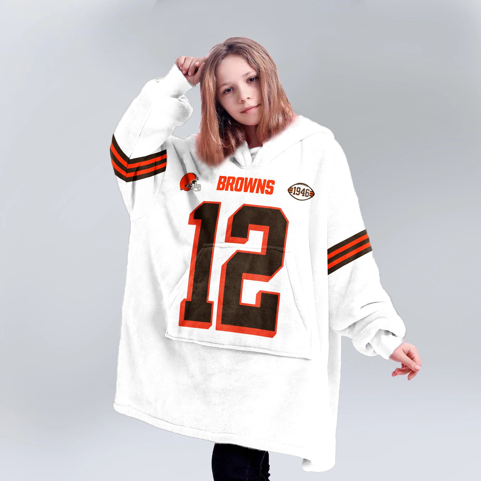 Kid S.S 12 Cleveland Football Unisex Blanket Hoodie