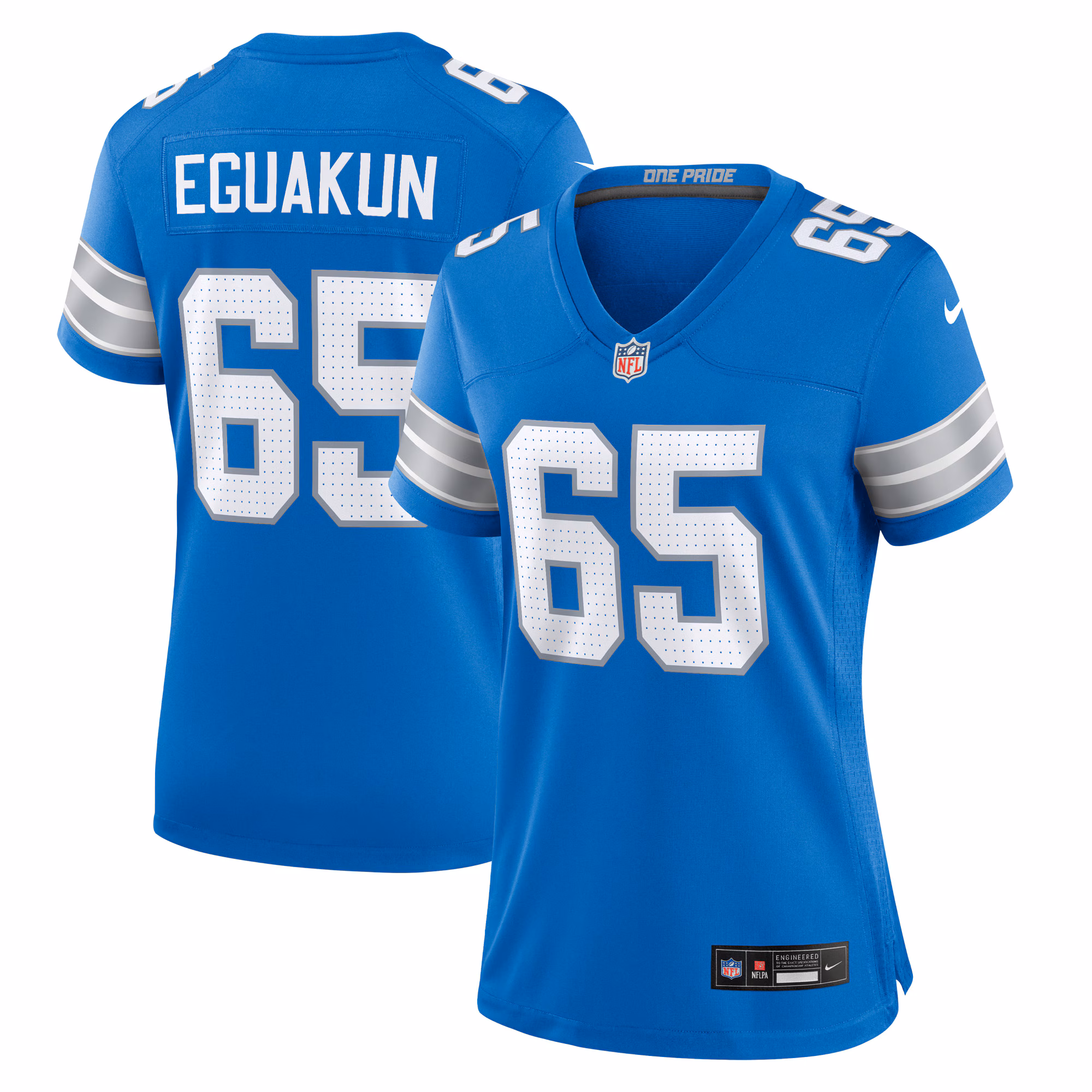 Kingsley Eguakun Detroit Lions Women's Game Jersey -  Blue