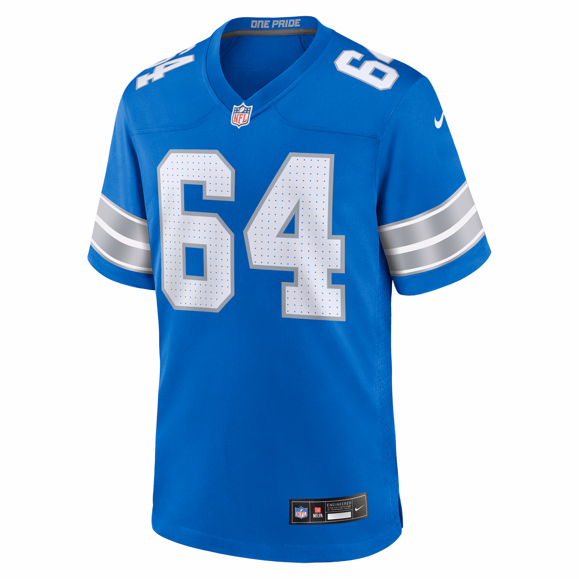 Bryan Hudson Detroit Lions Game Jersey -  Blue