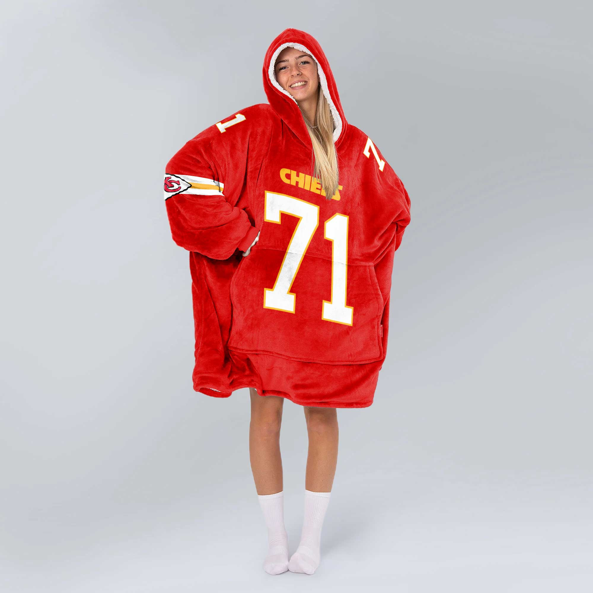 Adult 71 Kansas City Football Unisex Blanket Hoodie
