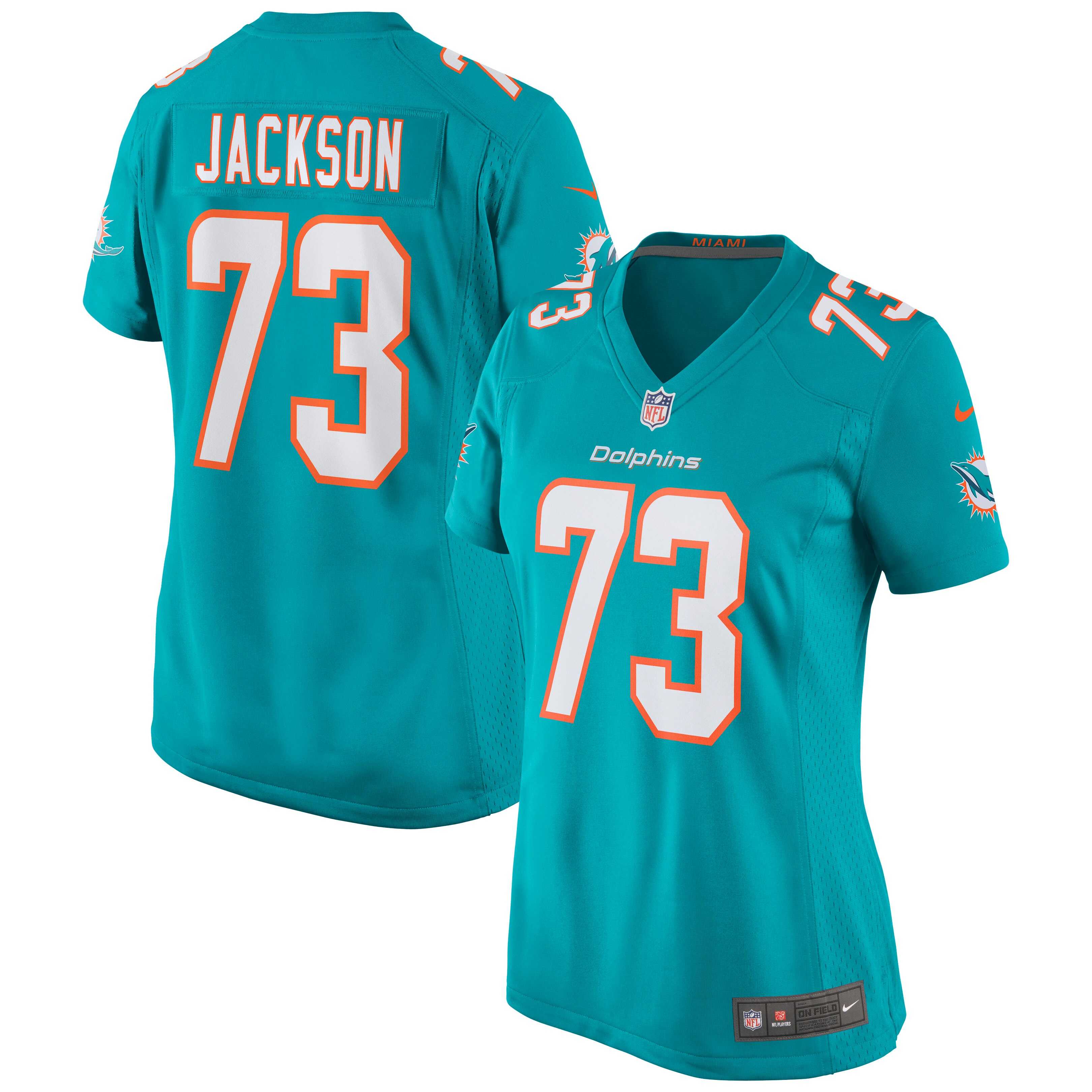 Austin Jackson Miami Dolphins Women's Game Jersey - Aqua