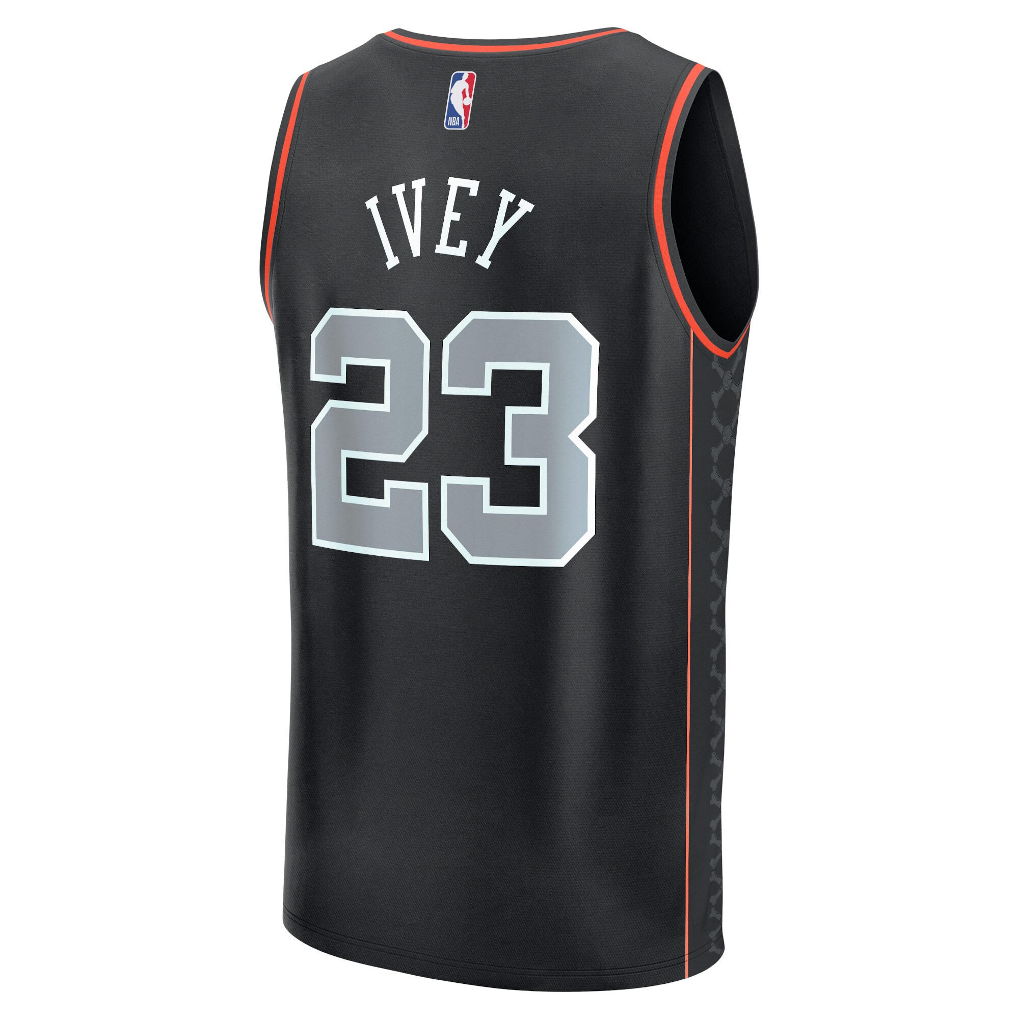 Unisex Detroit Pistons Jaden Ivey  Black 2023/24 Fast Break Jersey - City Edition
