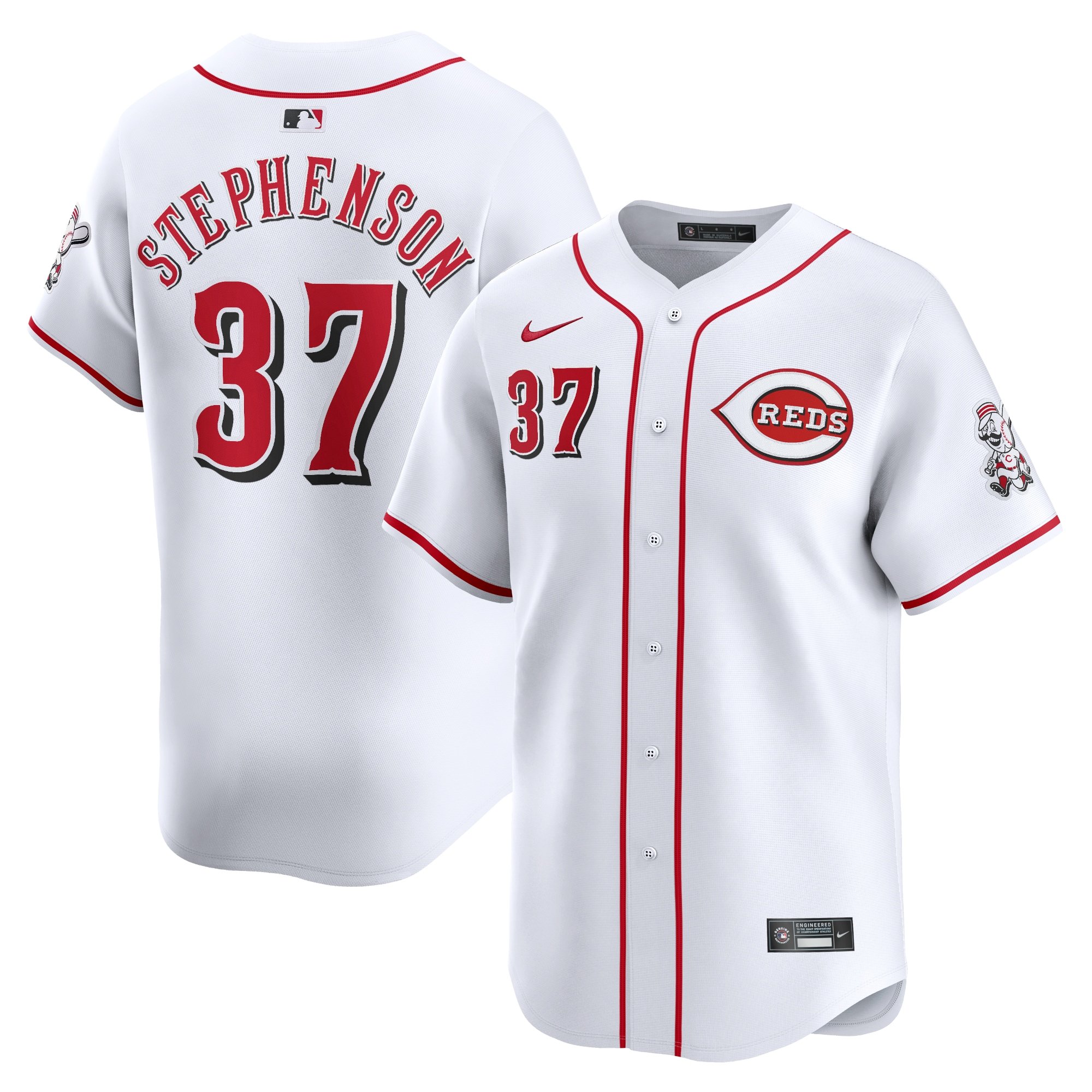 Men's Cincinnati Reds Tyler Stephenson  White Home Limited Player Jersey