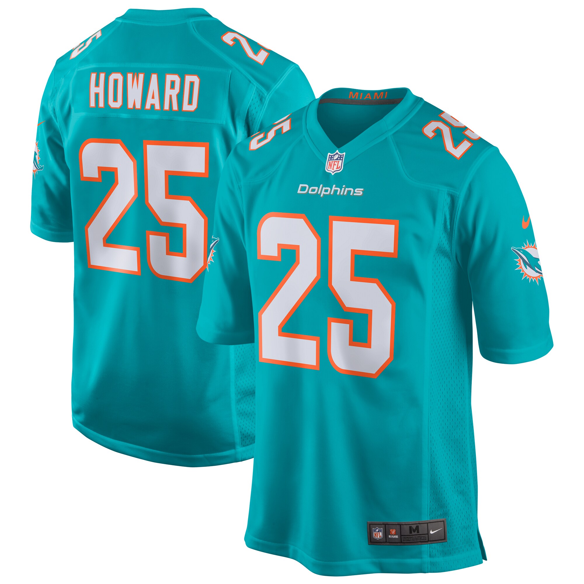 Xavien Howard Miami Dolphins  Game Jersey - Aqua