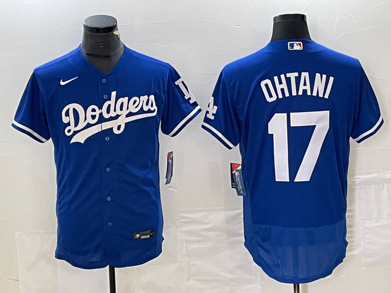 Men's Los Angeles Dodgers #17  Blue Shohei Ohtani Jersey