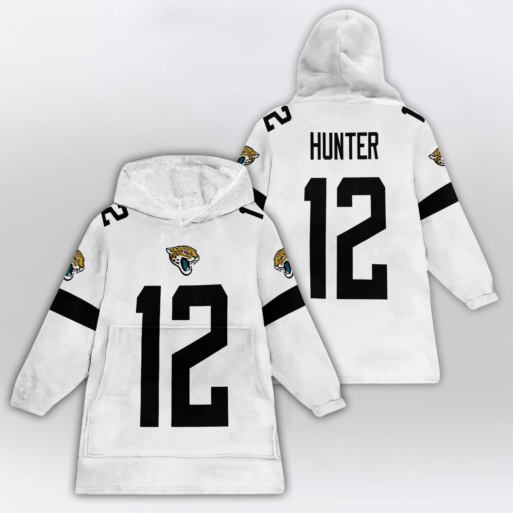 Adult 12 Jacksonville Football Unisex Blanket Hoodie