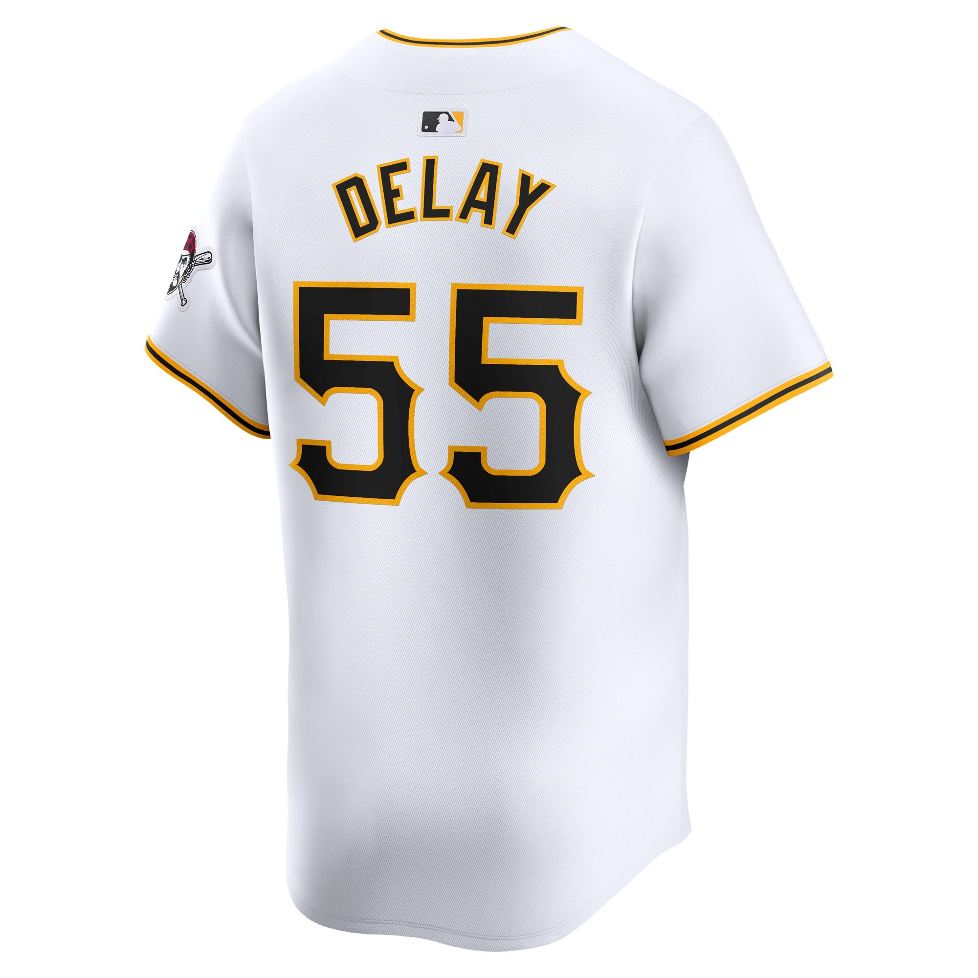 Men's Pittsburgh Pirates Jason Delay  White Home Limited Player Jersey