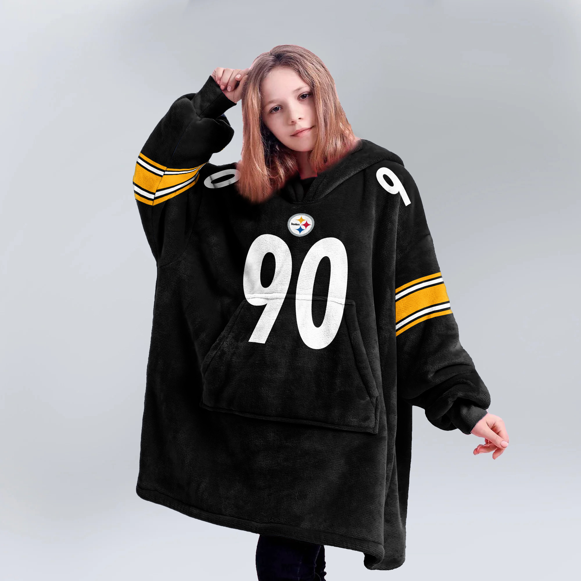 Adult T.J.W 90 Pittsburgh Football Unisex Blanket Hoodie