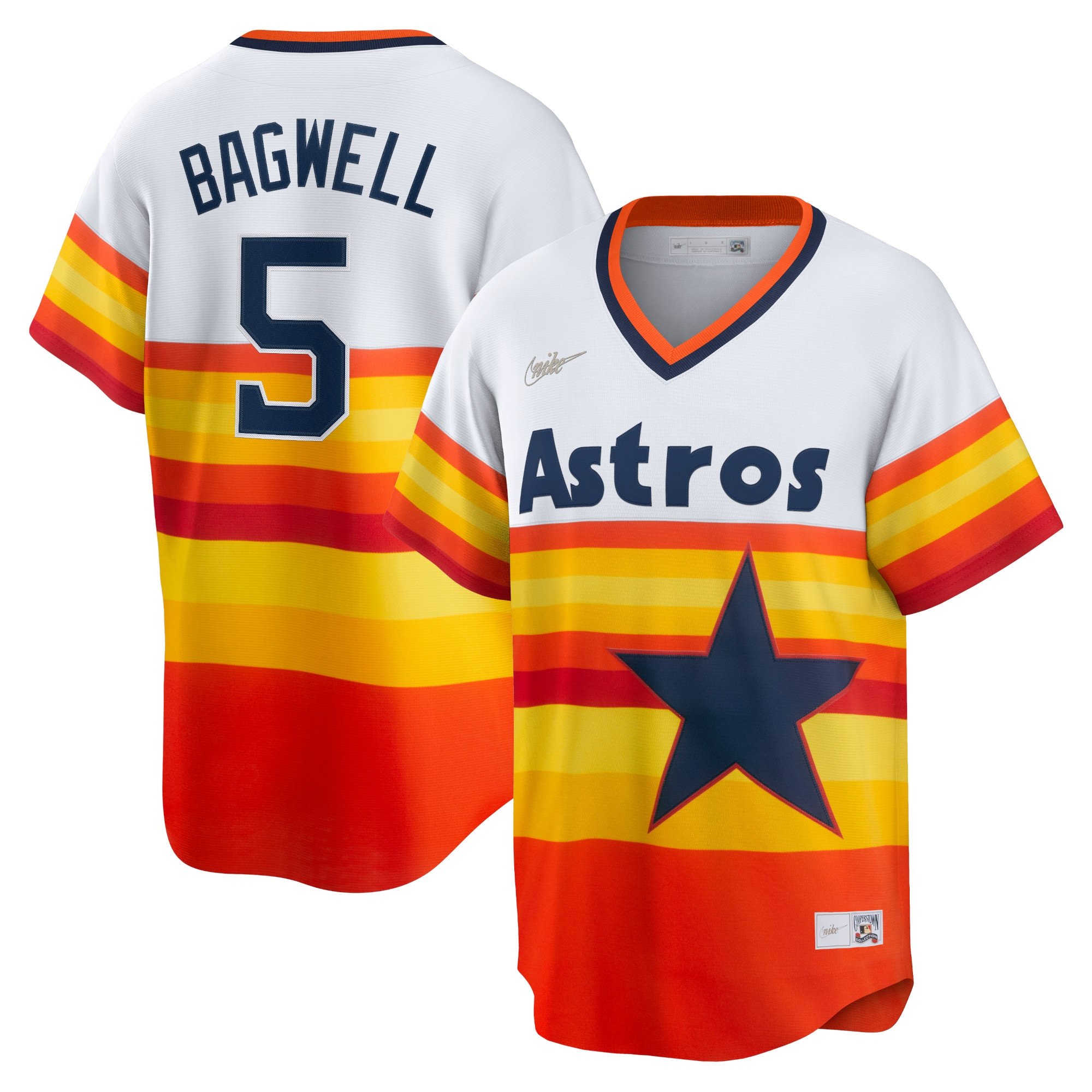 Men's Houston Astros Jeff Bagwell  White Home Cooperstown Collection Player Jersey