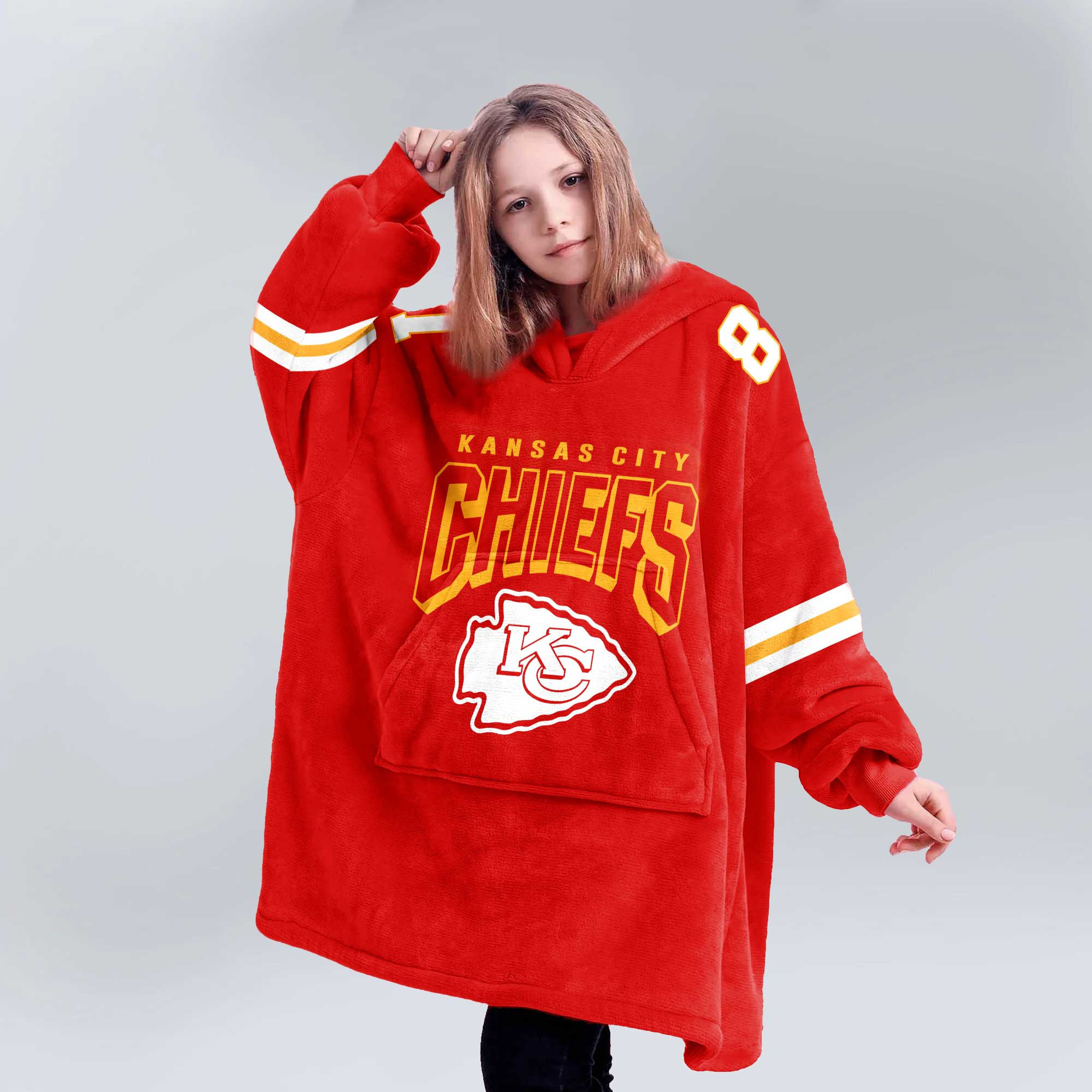 Adult T.K 87 Kansas City Football Unisex Blanket Hoodie