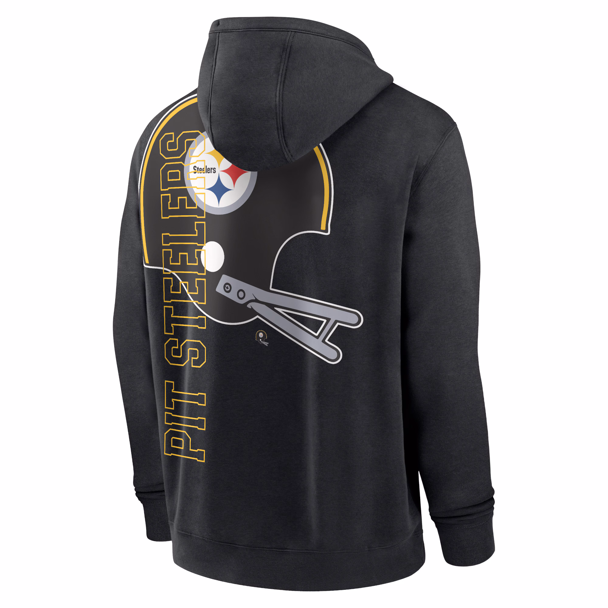 Pittsburgh Steelers Throwback Layered Logo Statement Pullover Hoodie - Black