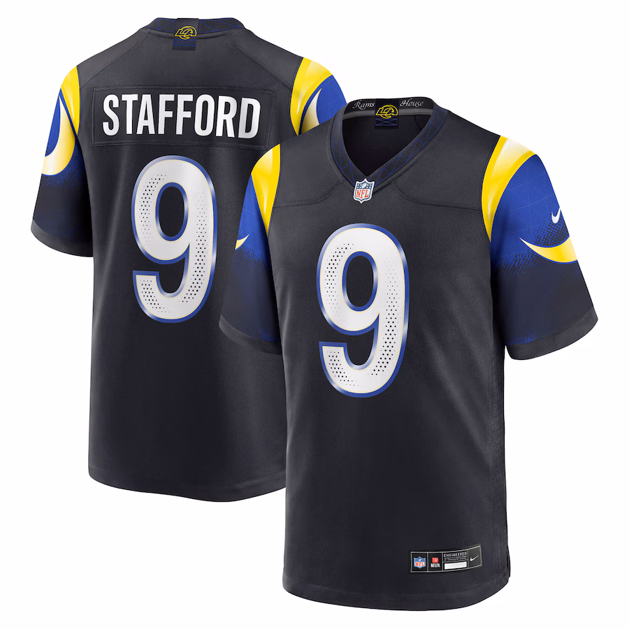 Matthew Stafford #9 Los Angeles Rams 2025 Rivalries Collection Game Jersey - Midnight Blue