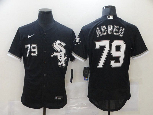 Men's Chicago White Sox #79 Jose Abreu Black Stitched MLB Flex Base  Jersey