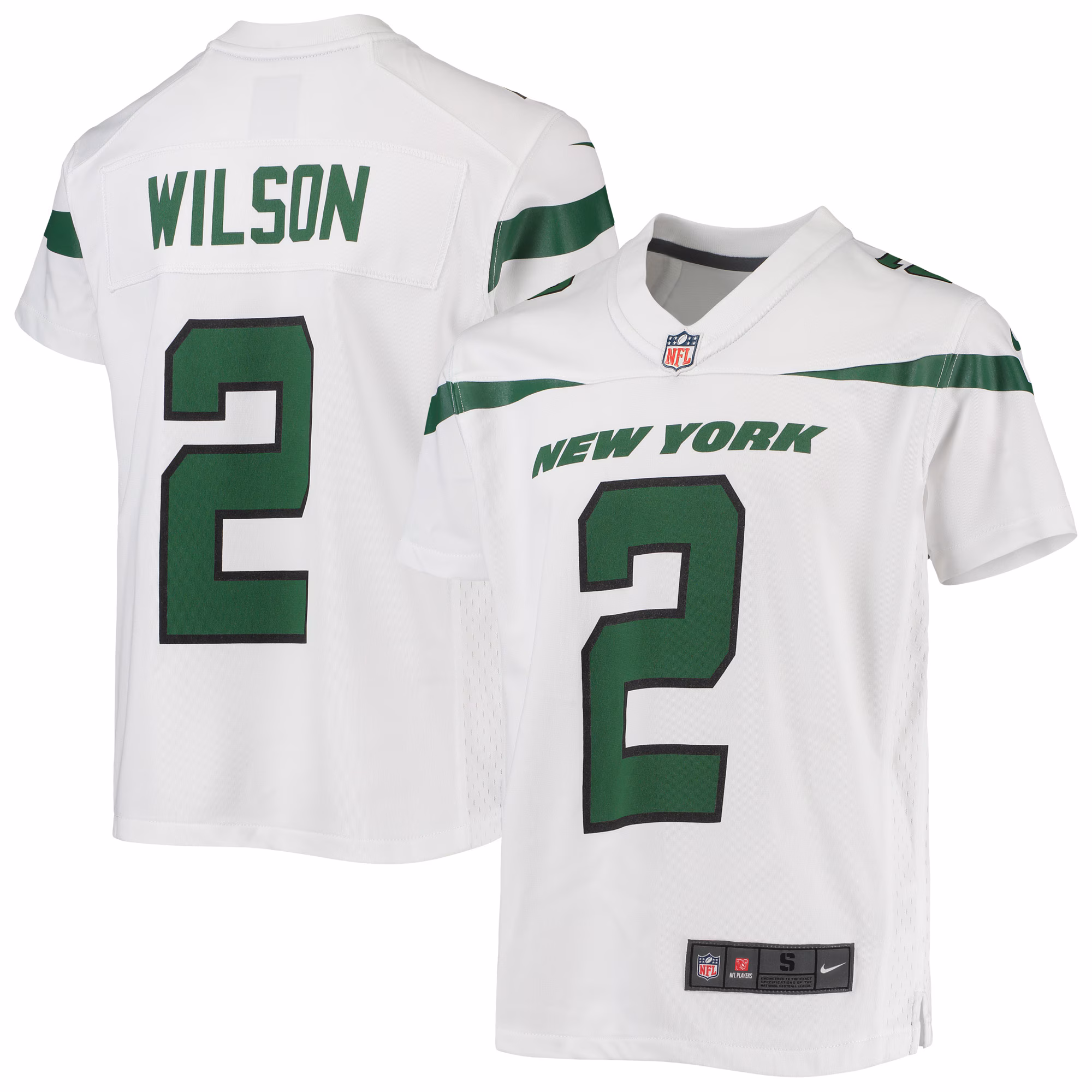 Zach Wilson New York Jets Youth Game Jersey - White