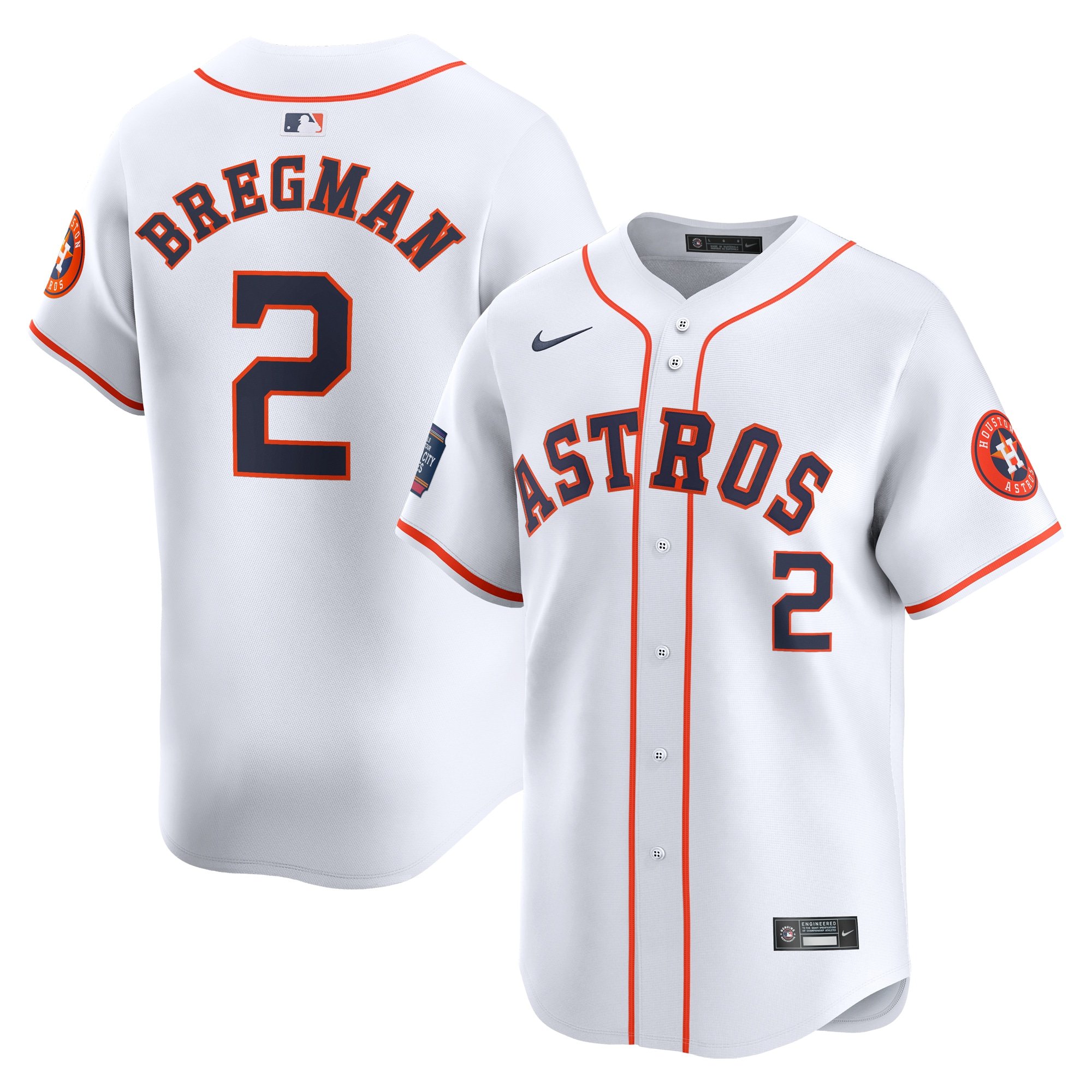 Men's Houston Astros Alex Bregman  White 2024 MLB World Tour Mexico City Series Home Limited Player Jersey