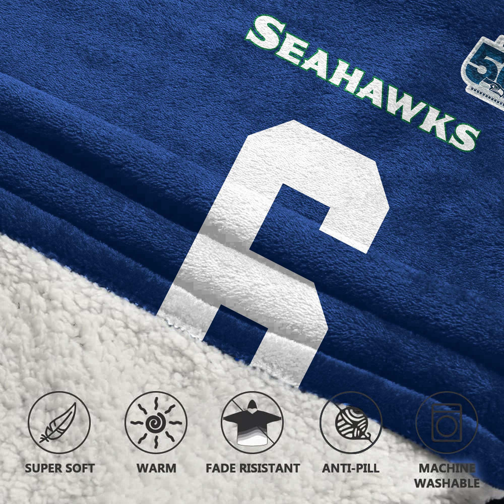 Kid 6 Seattle Football Unisex Blanket Hoodie
