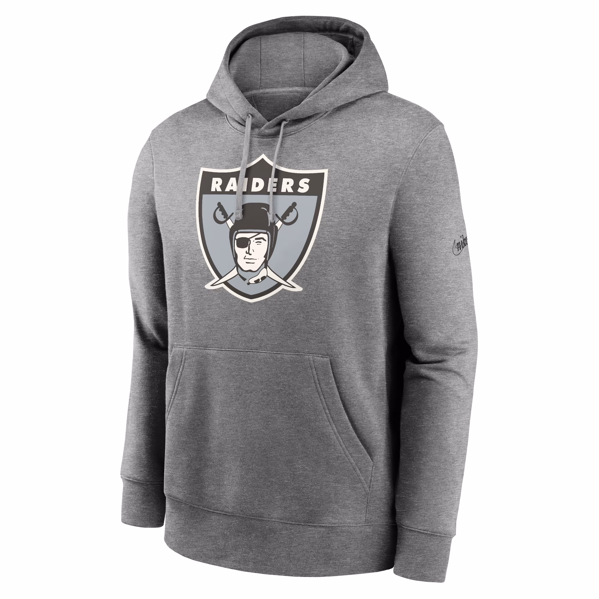 Las Vegas Raiders Rewind Club Pullover Hoodie - Heather Charcoal