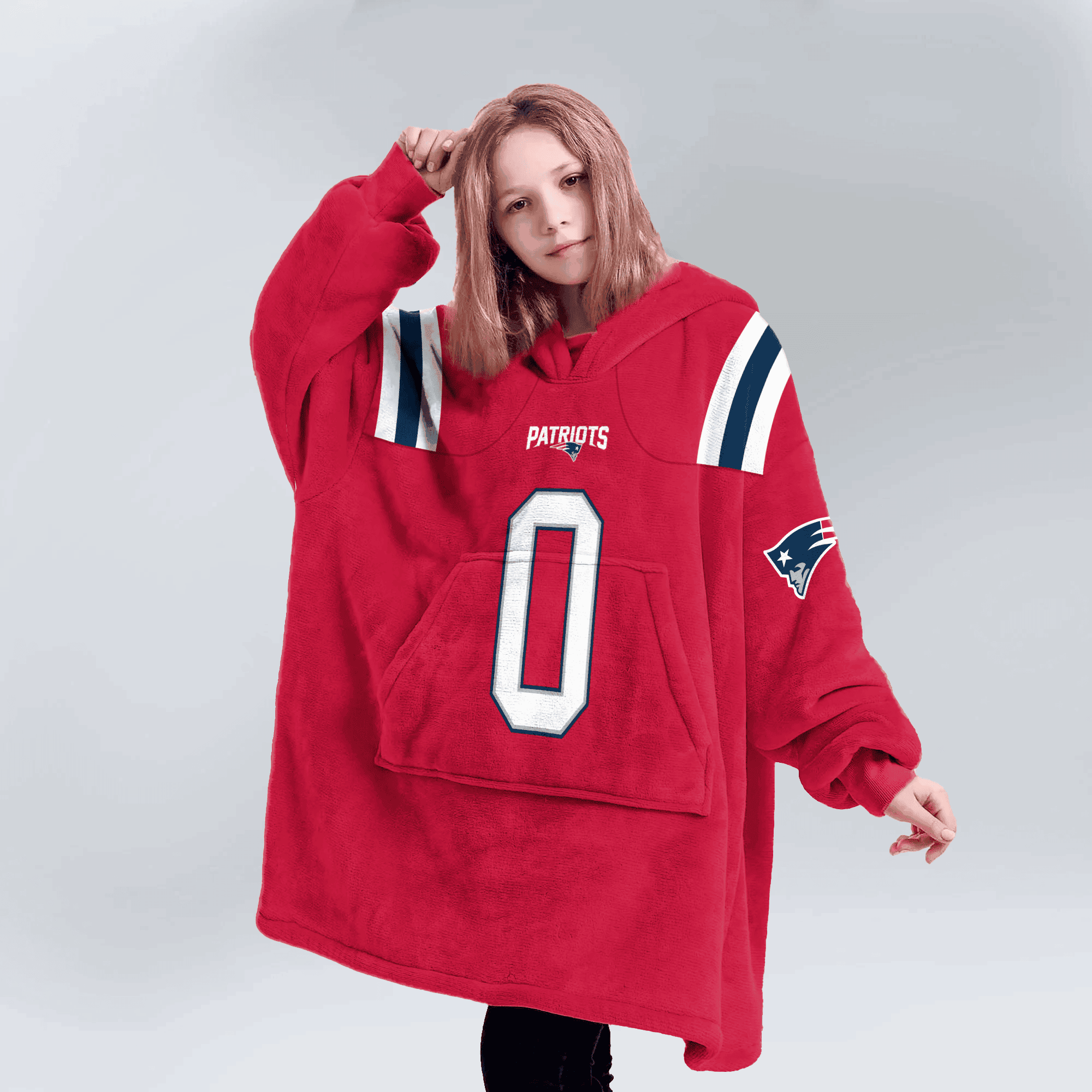 Kid 0 New England Football Unisex Blanket Hoodie