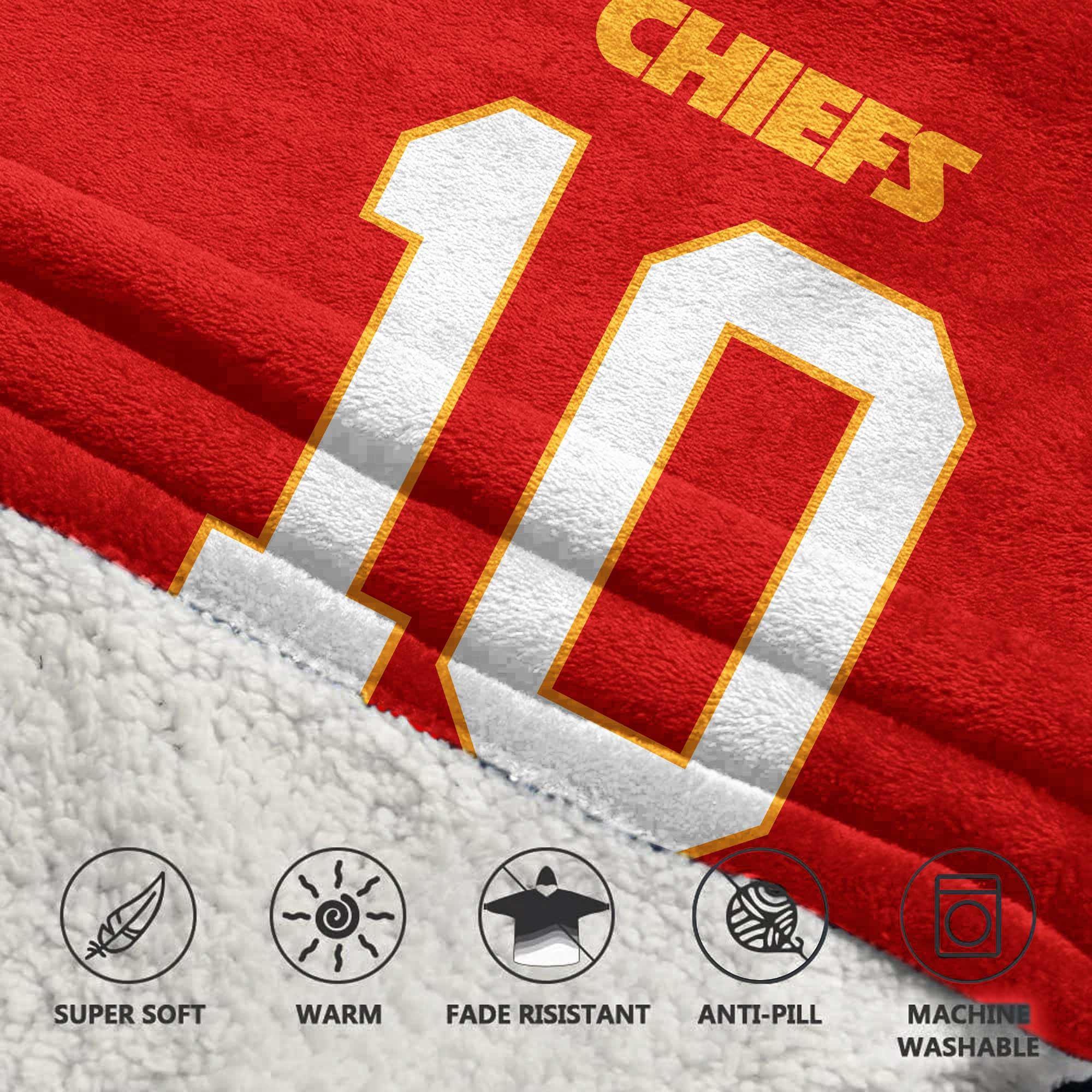 Kid 10 Kansas City Football Unisex Blanket Hoodie