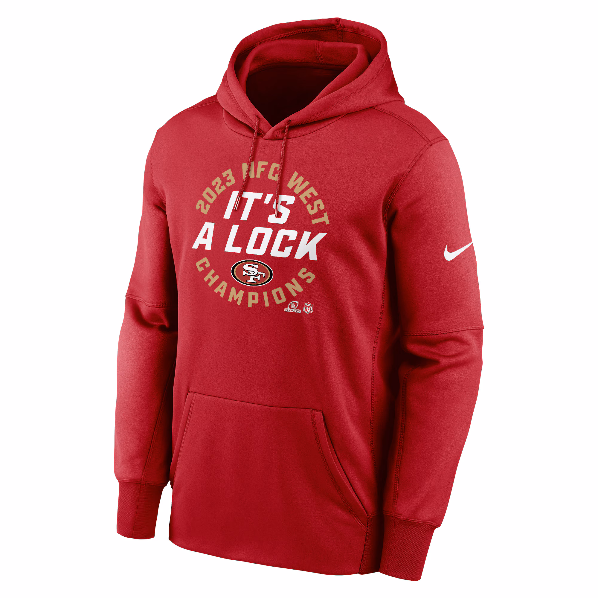 San Francisco 49ers 49ers 2023 NFC West Division Champions Locker Room Trophy Collection Pullover Hoodie - Scarlet